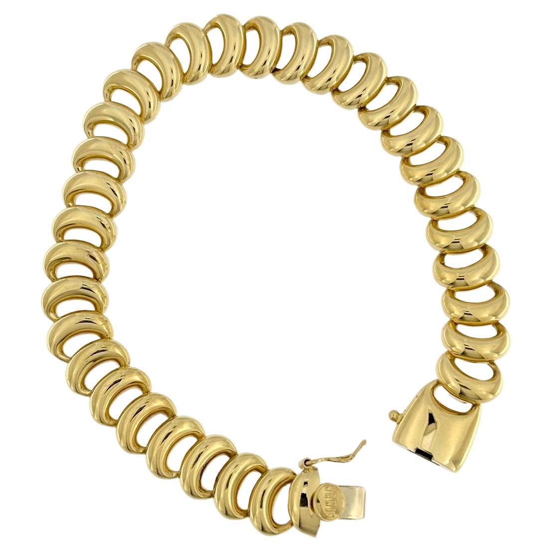 Yellow Gold Flexible Bracelet signed by Nanis