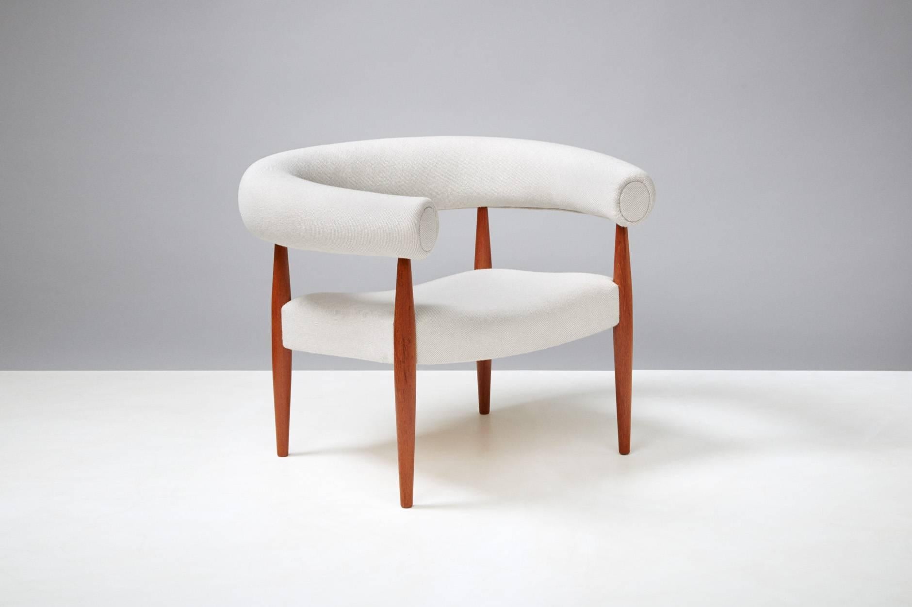 Model 114 ring chair, 1958

Teak legs, seat and back reupholstered in wool fabric. Produced by master cabinetmaker Kolds Savvaerk, Denmark. Rarely seen model. 

Literature: Noritsugu Oda: 'Danish Chairs' (p.167).