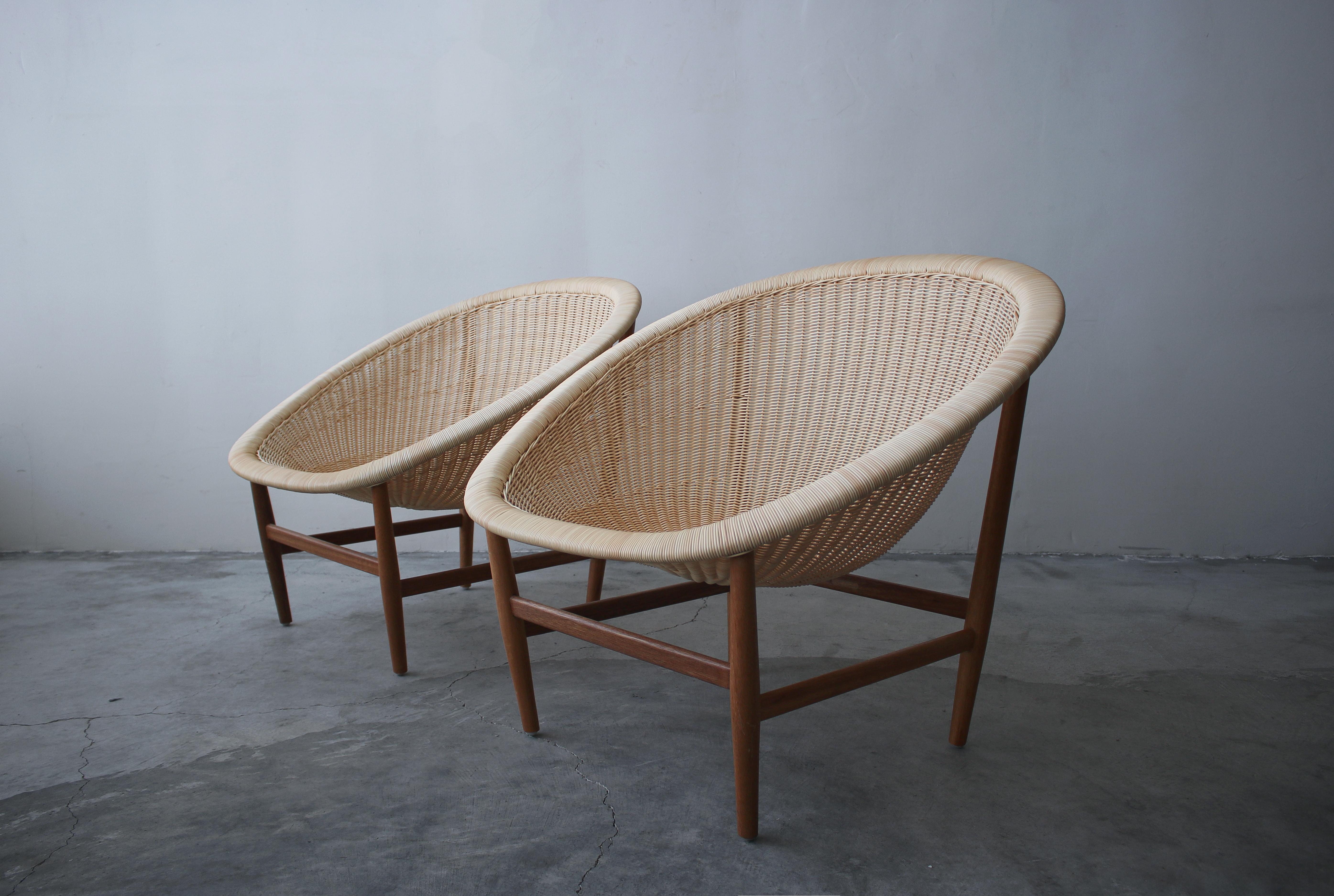 20th Century Nanna Ditzel Basket Indoor Outdoor Lounge Chairs