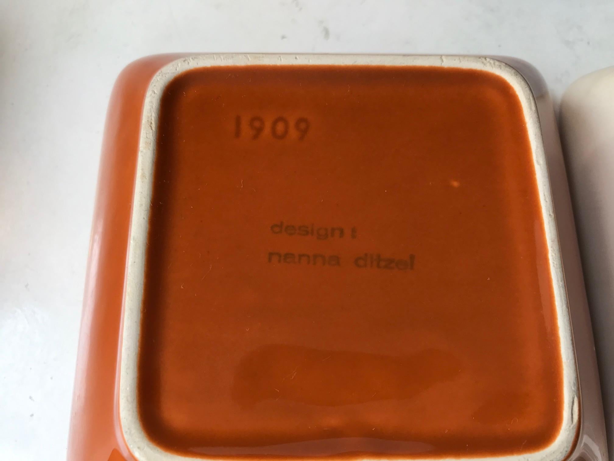 Salatschale und Teller aus Keramik von Nanna Ditzel für Sholm, 1970er Jahre im Angebot 6
