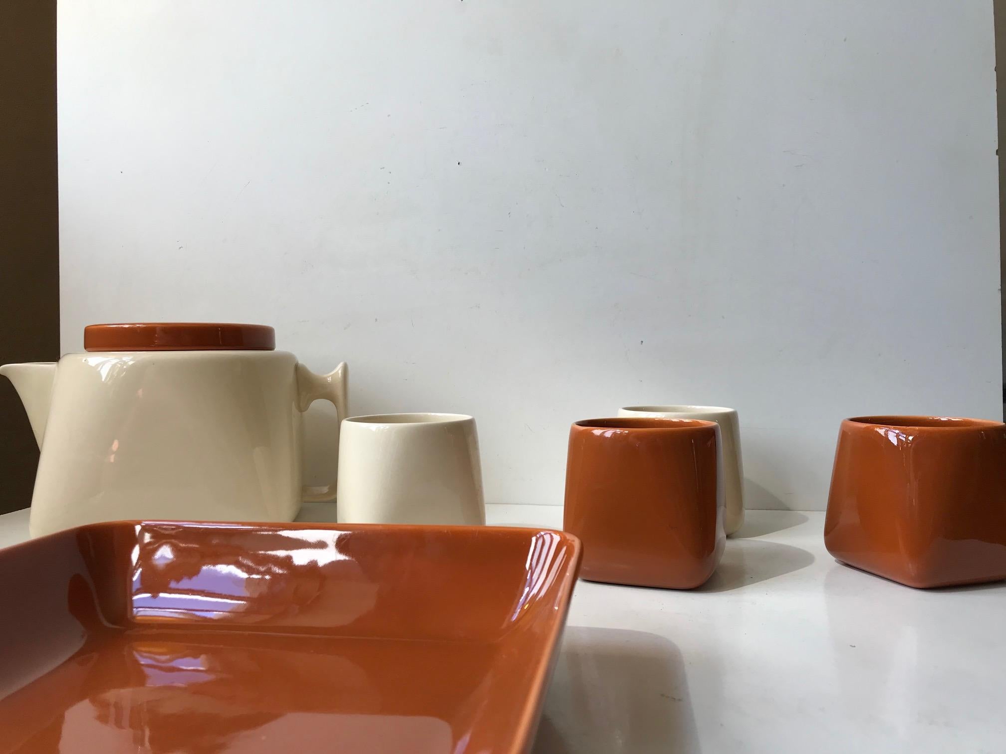 Servicio de té en cerámica de Nanna Ditzel para Søholm, años 70 en venta 4