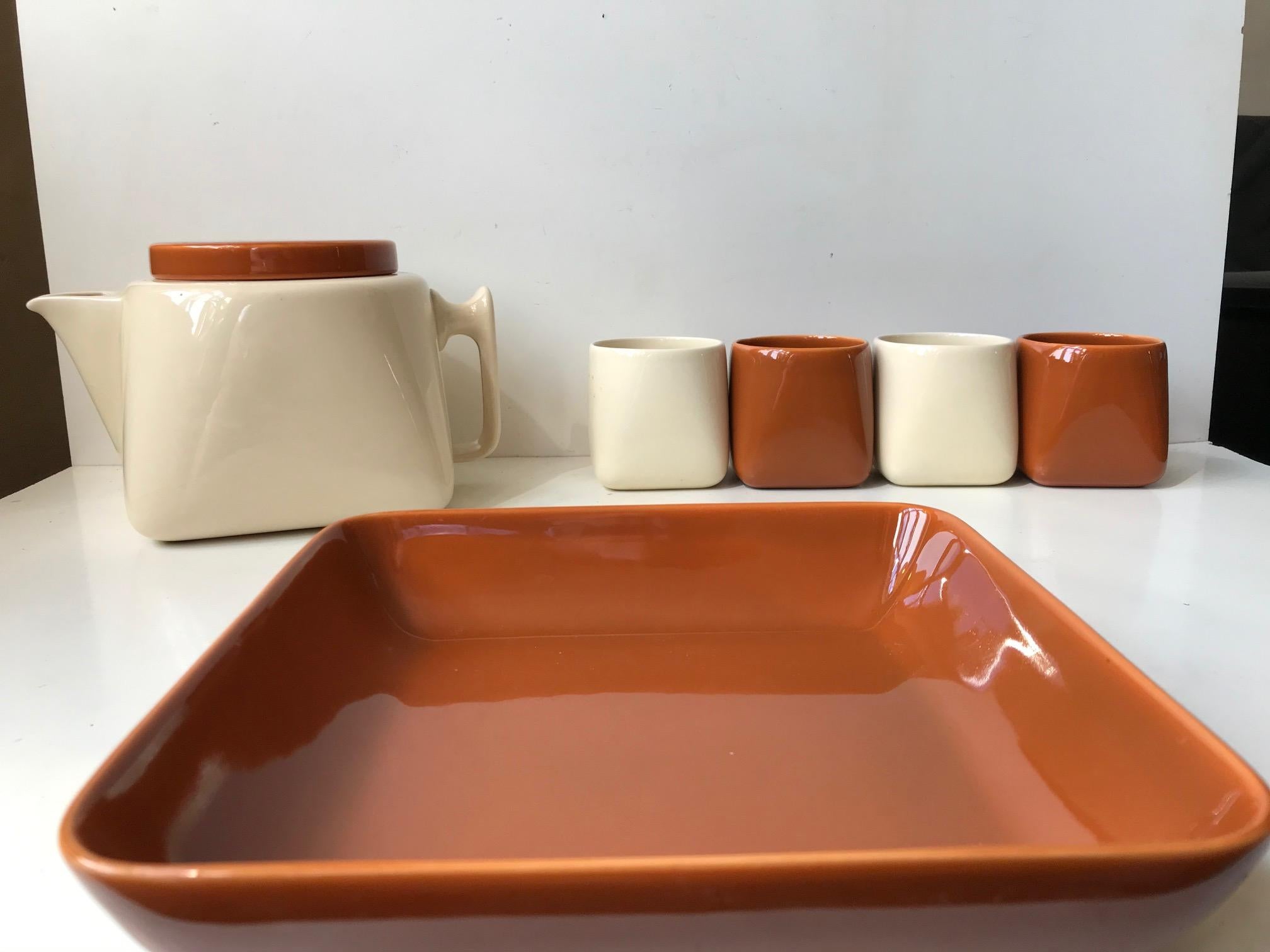 Danish Nanna Ditzel Ceramic Tea Service for Søholm, 1970s For Sale