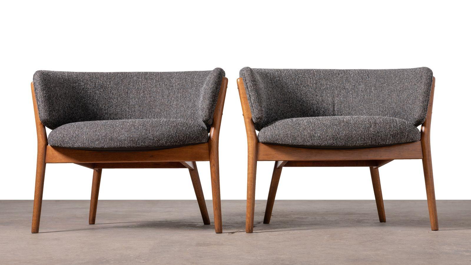 20th Century Nanna Ditzel Classic Vintage Scandinavian Model 83 Armchairs in Oak 1950s