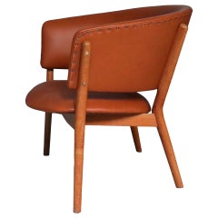 Nanna Ditzel, Lounge Chair Brown Cognac Leather - Midcentury Scandinavian 