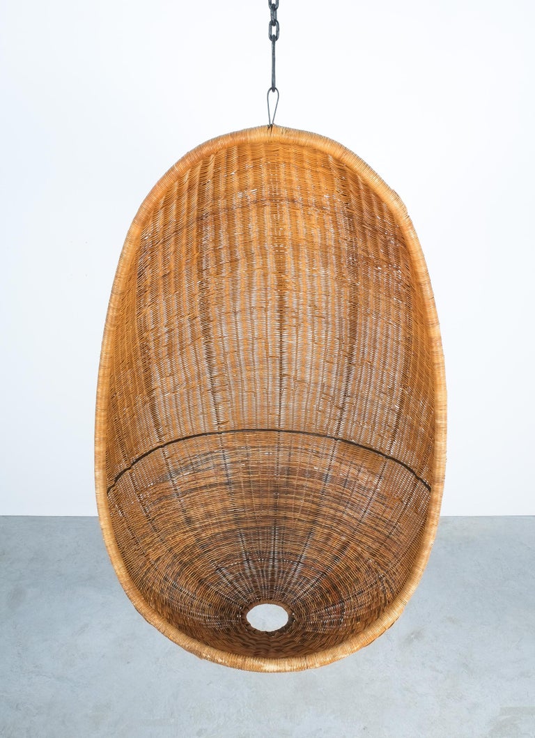 Nanna Ditzel Egg-Shaped Hanging Cane Chair, Italy 1959 For Sale 4