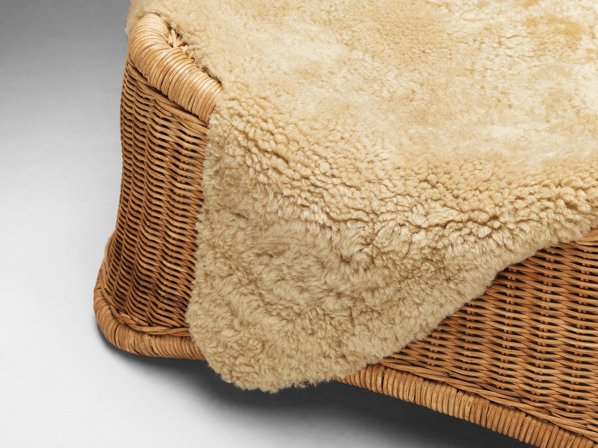 Danish Nanna Ditzel for R. Wengler Low Rattan Stools For Sale