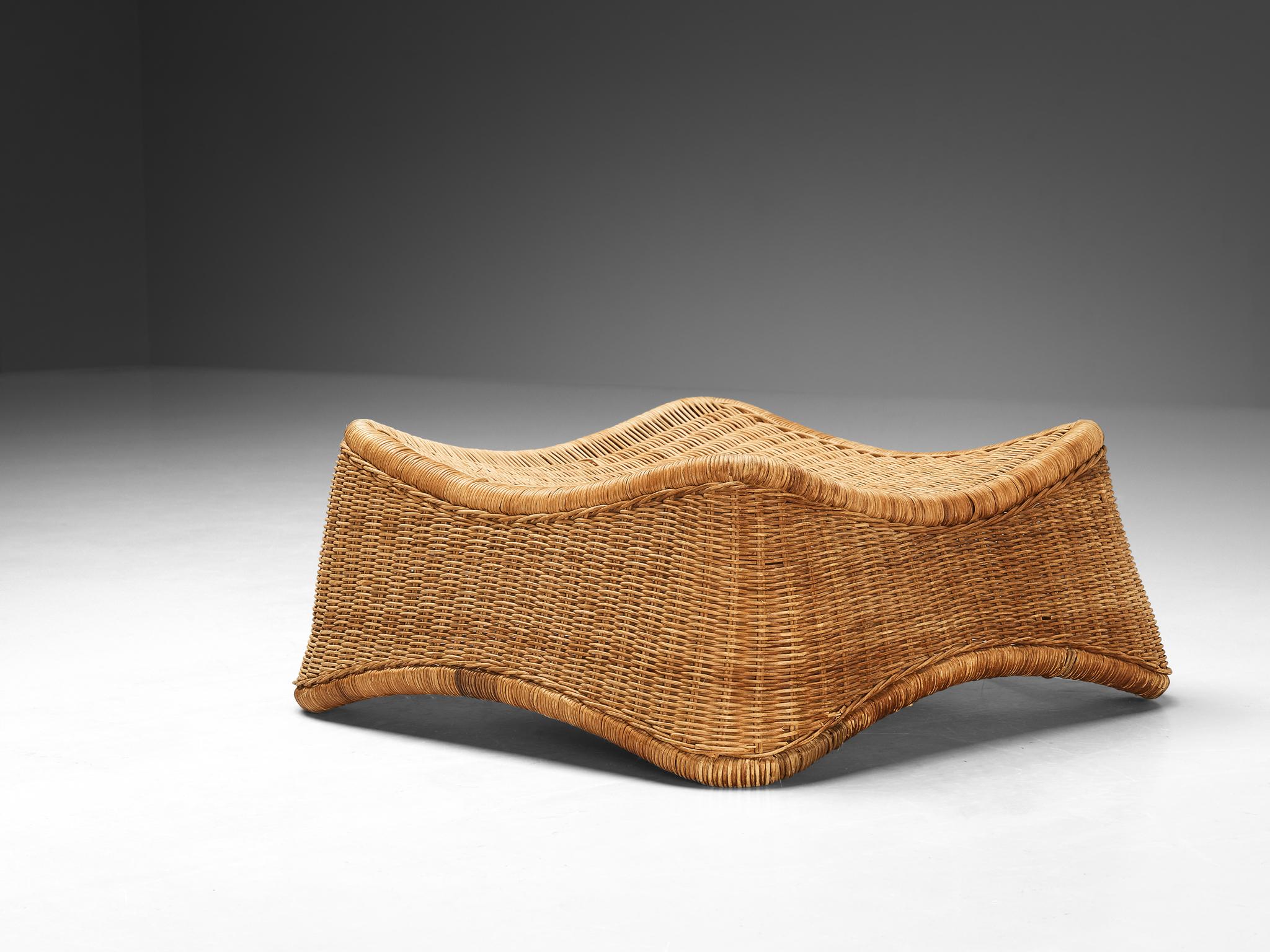 Nanna Ditzel for R. Wengler Low Rattan Stools For Sale 2