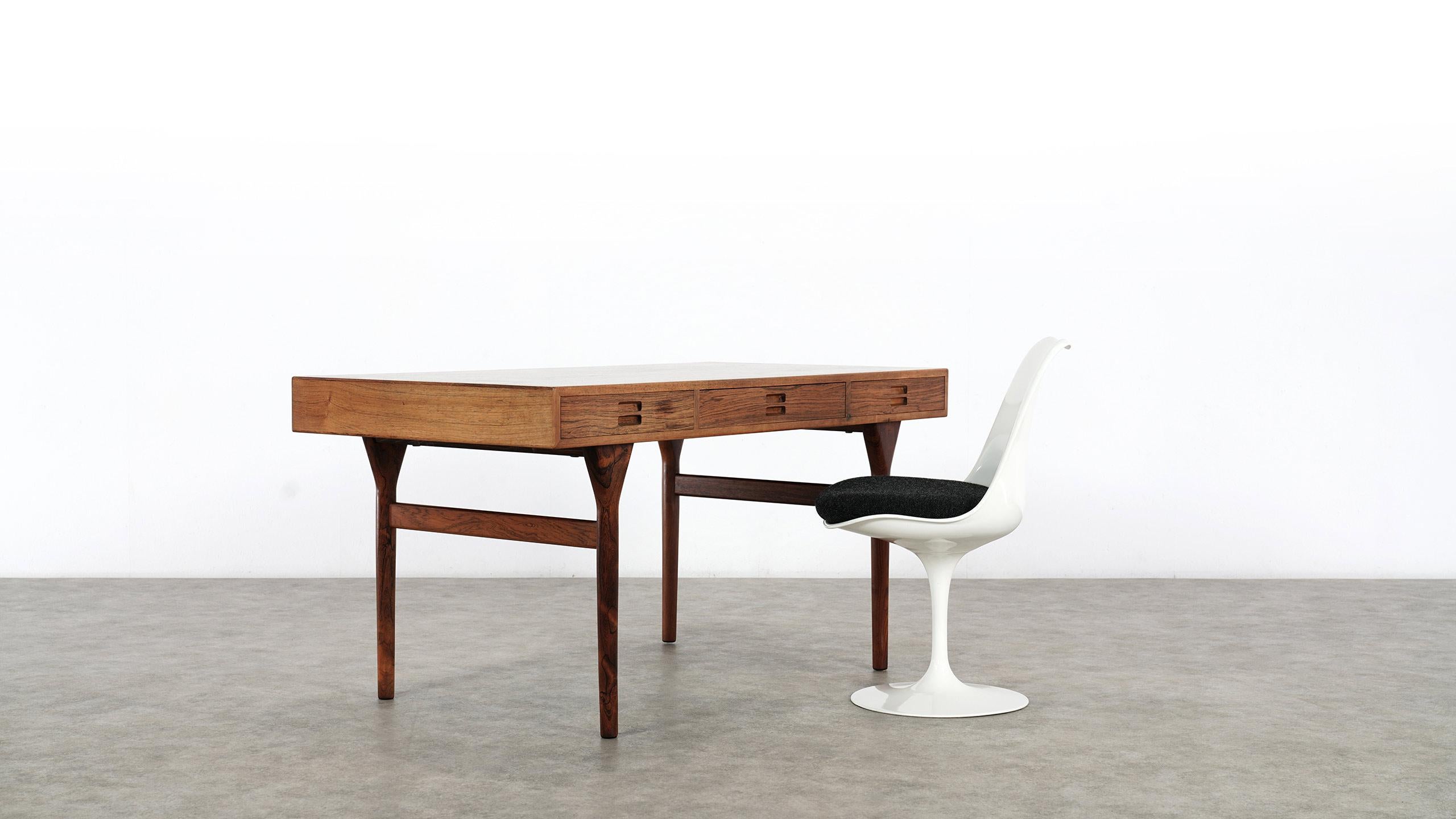 Teak Nanna Ditzel, Freestanding Desk in Walnut by Søren Willadsen, 1958, Denmark