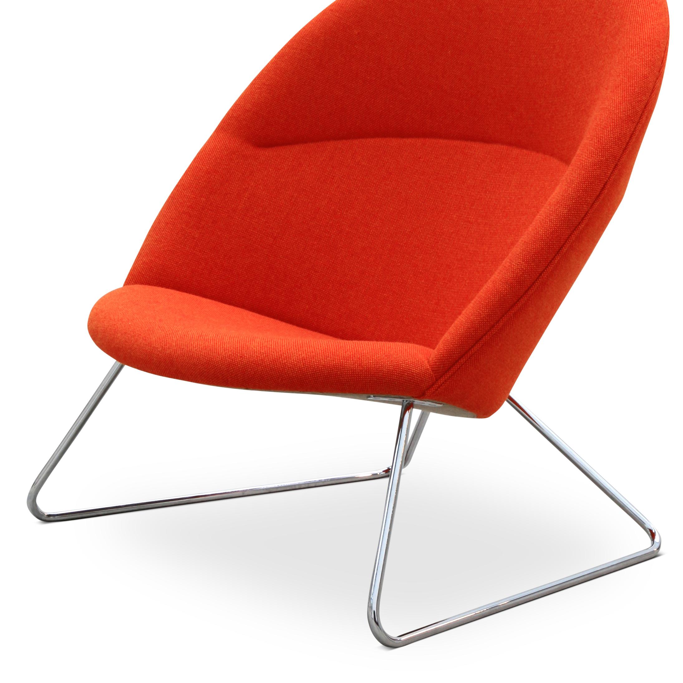 Mid-Century Modern Nanna Ditzel & Jørgen Ditzel, Red Dennie Chair by One Collection en vente