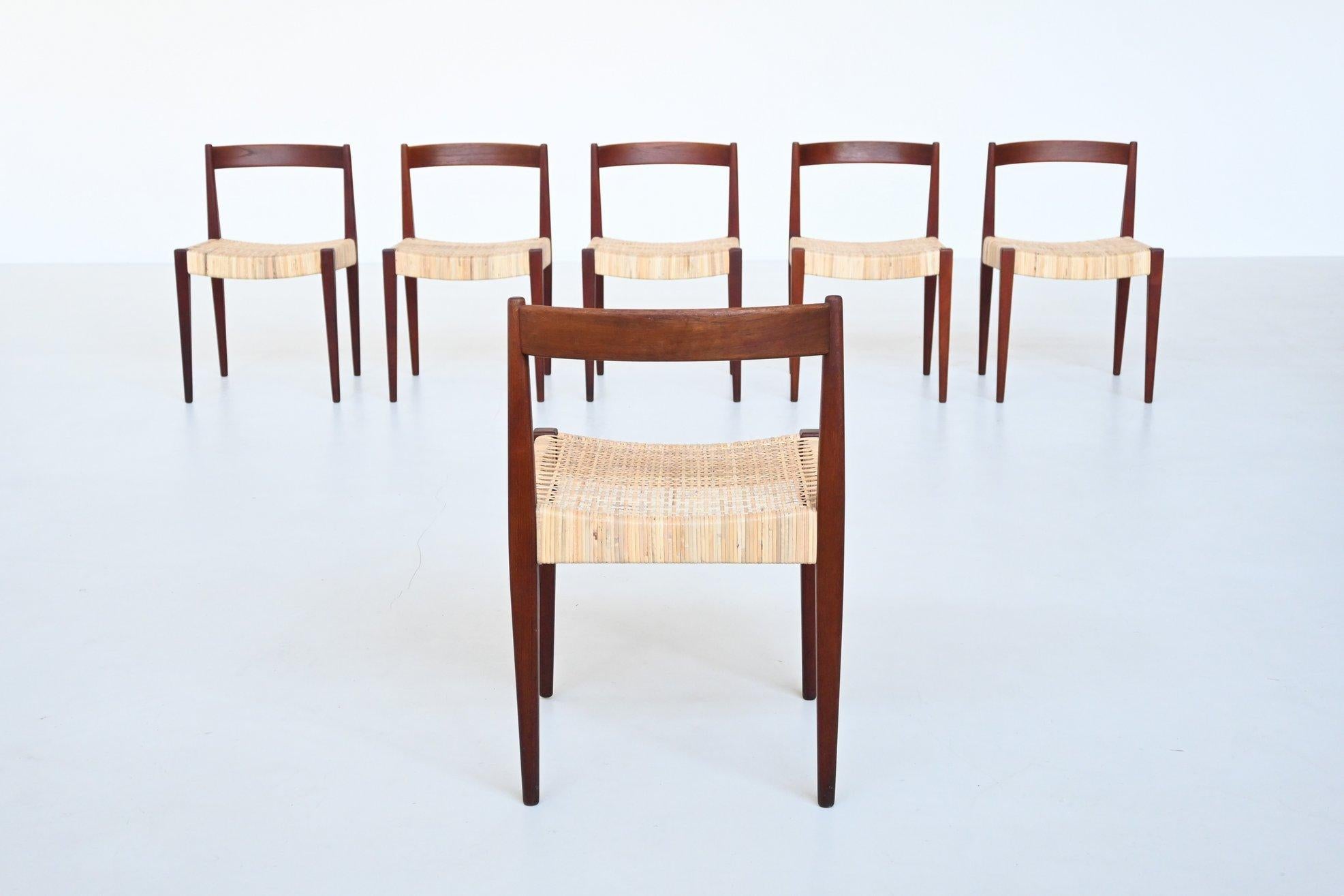 Nanna Ditzel model 110 dining chairs Poul Kolds Savvaerk Denmark 1955 In Good Condition For Sale In Etten-Leur, NL