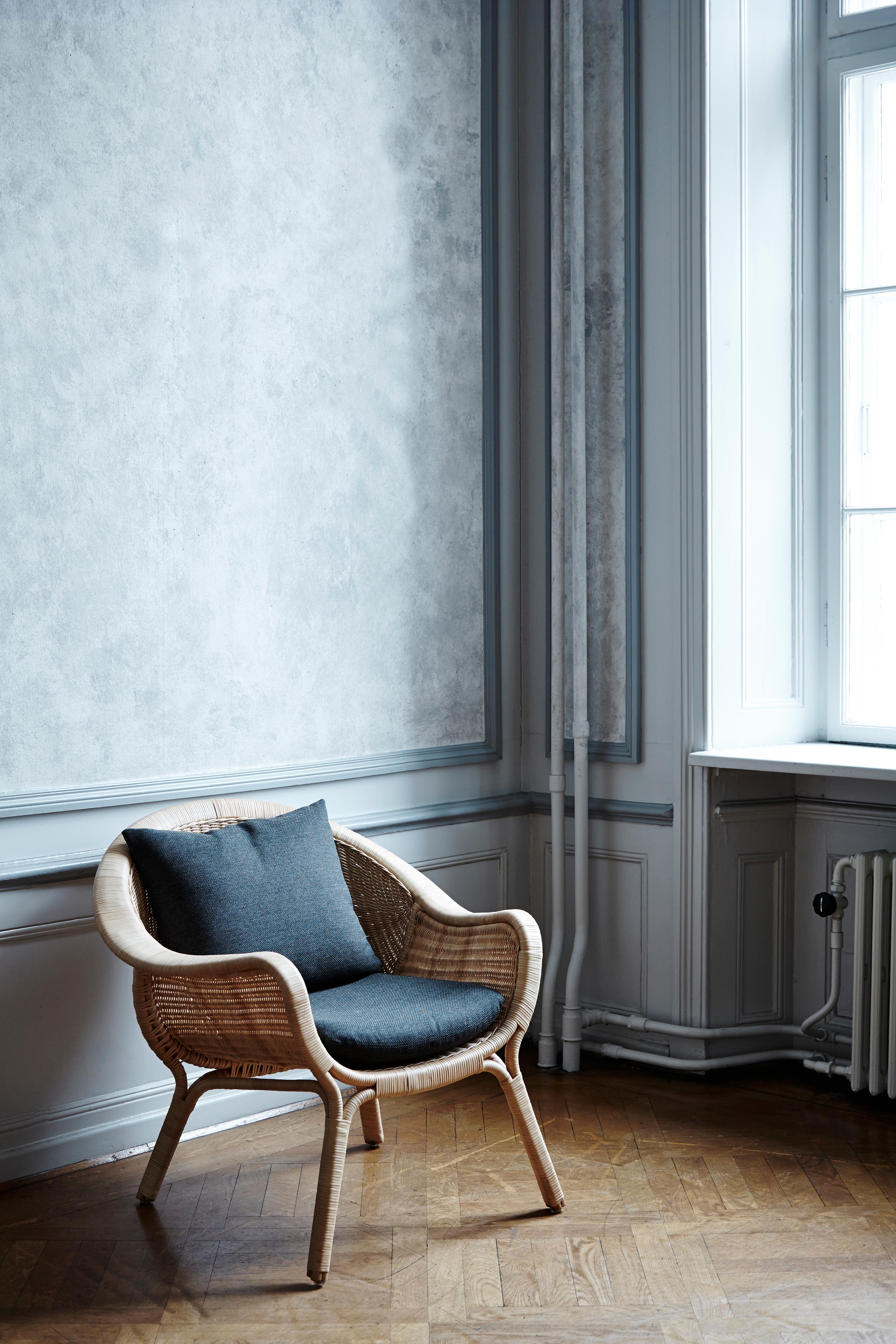 Scandinavian Modern Nanna Ditzel Natural Rattan Indoor Madame Armchair by Sika Design