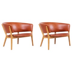 Nanna Ditzel ND-83 Leather Lounge Chairs for Søren Willadsen