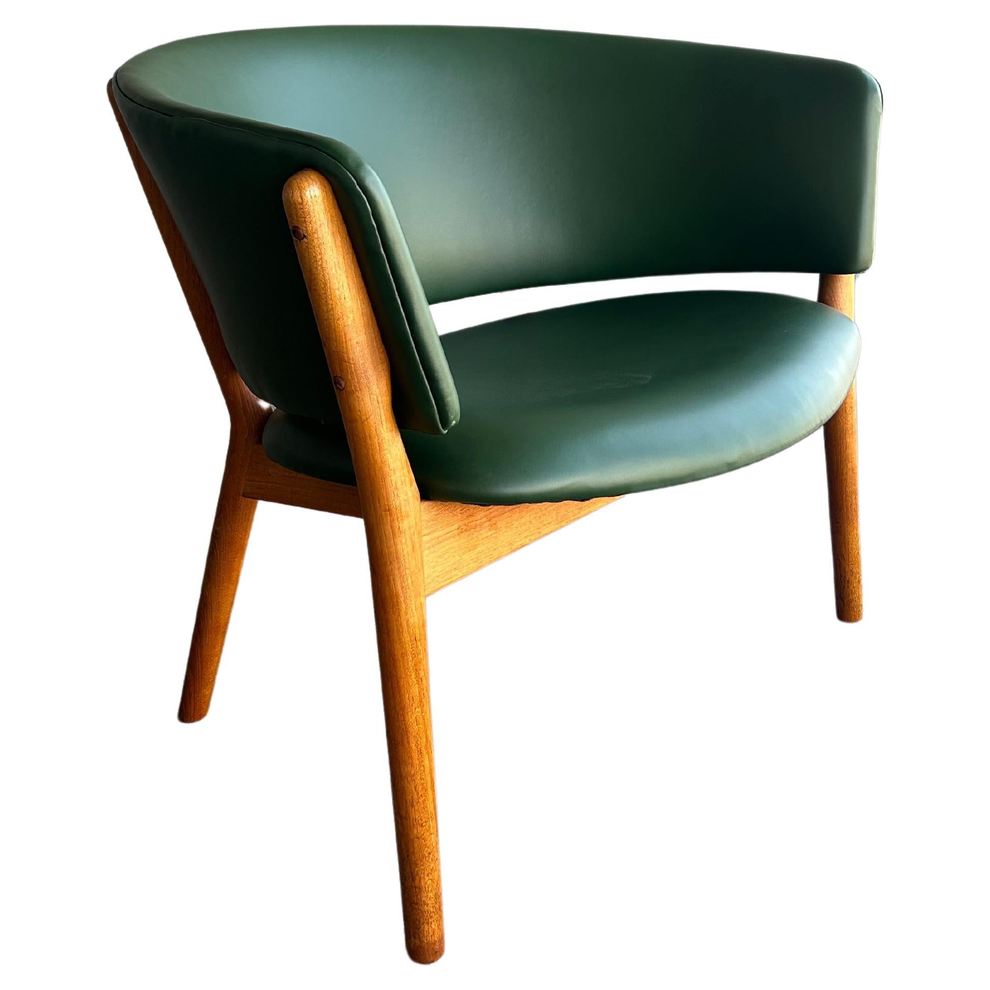 Nanna Ditzel ND83 Green Leather Mid Century Lounge Chair