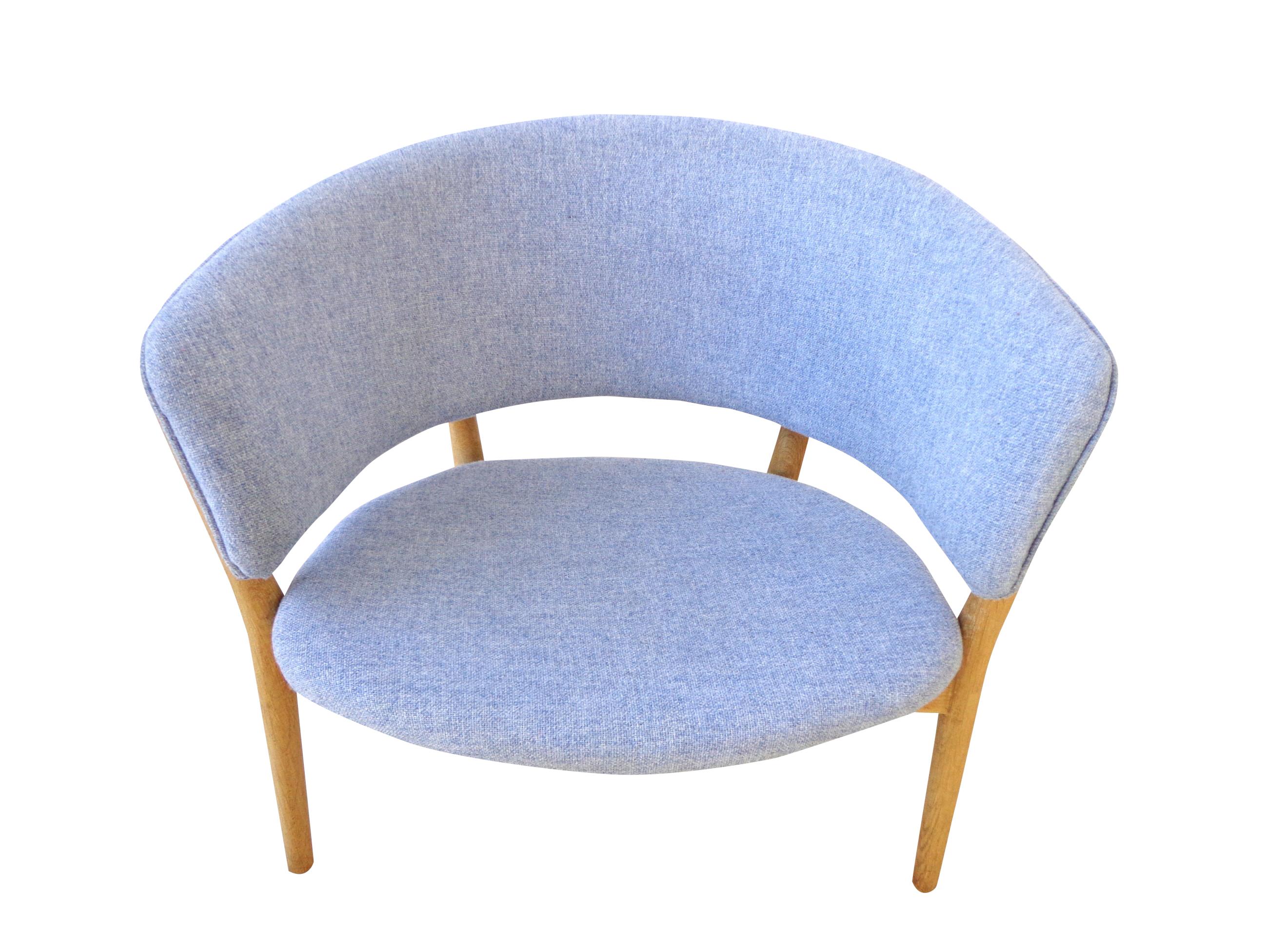 Nanna Ditzel Pair of Lounge Chairs in Wool by Soren Willadsen, Denmark, 1950s For Sale 5