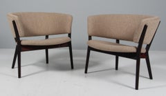 Nanna Ditzel Zwei Loungesessel aus Bouclé, Modell SW83, sehr selten, Paar