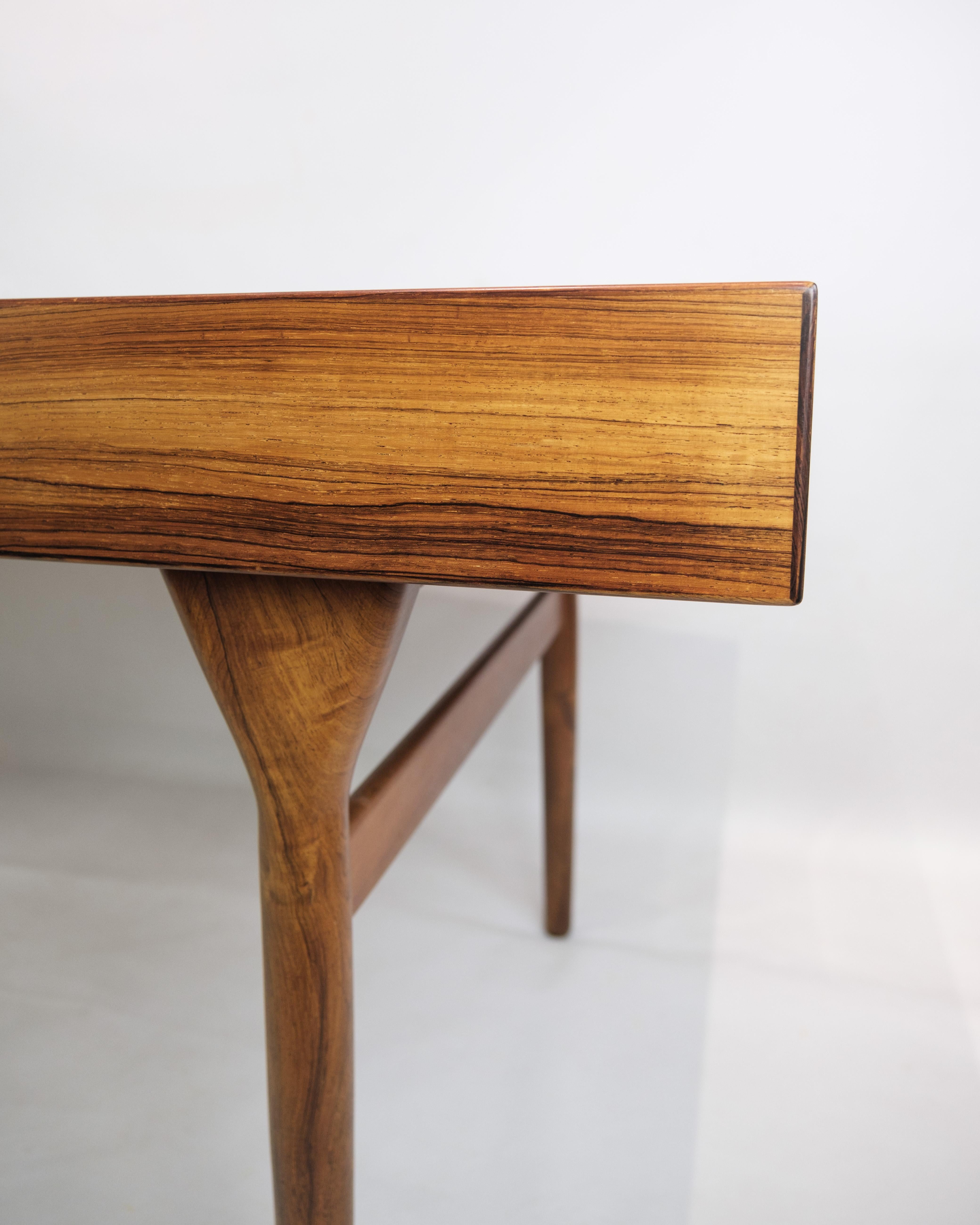 Nanna Ditzel Rosewood Desk, with Four Drawers, Round Conical Legs 4