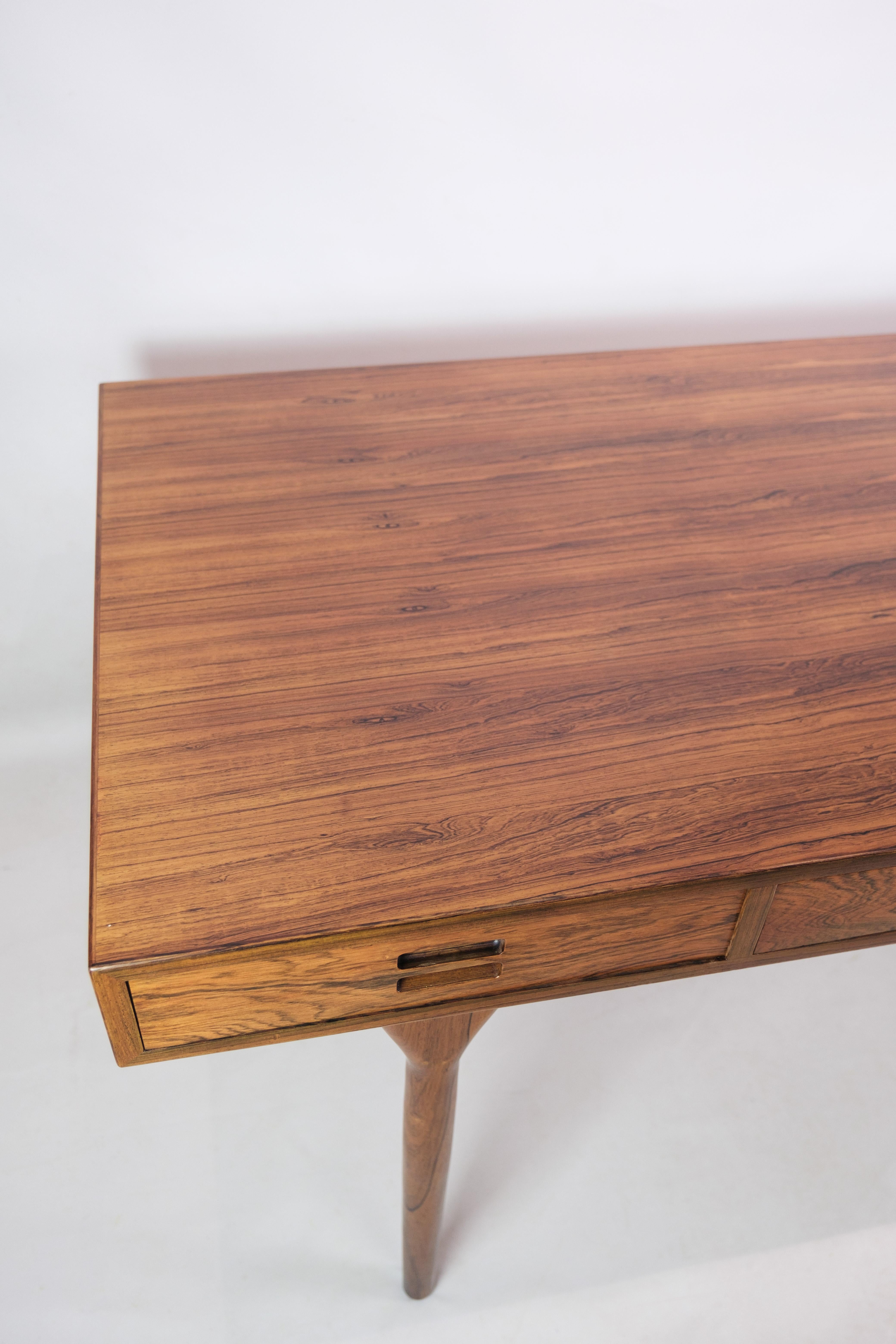 Nanna Ditzel Rosewood Desk, with Four Drawers, Round Conical Legs 1