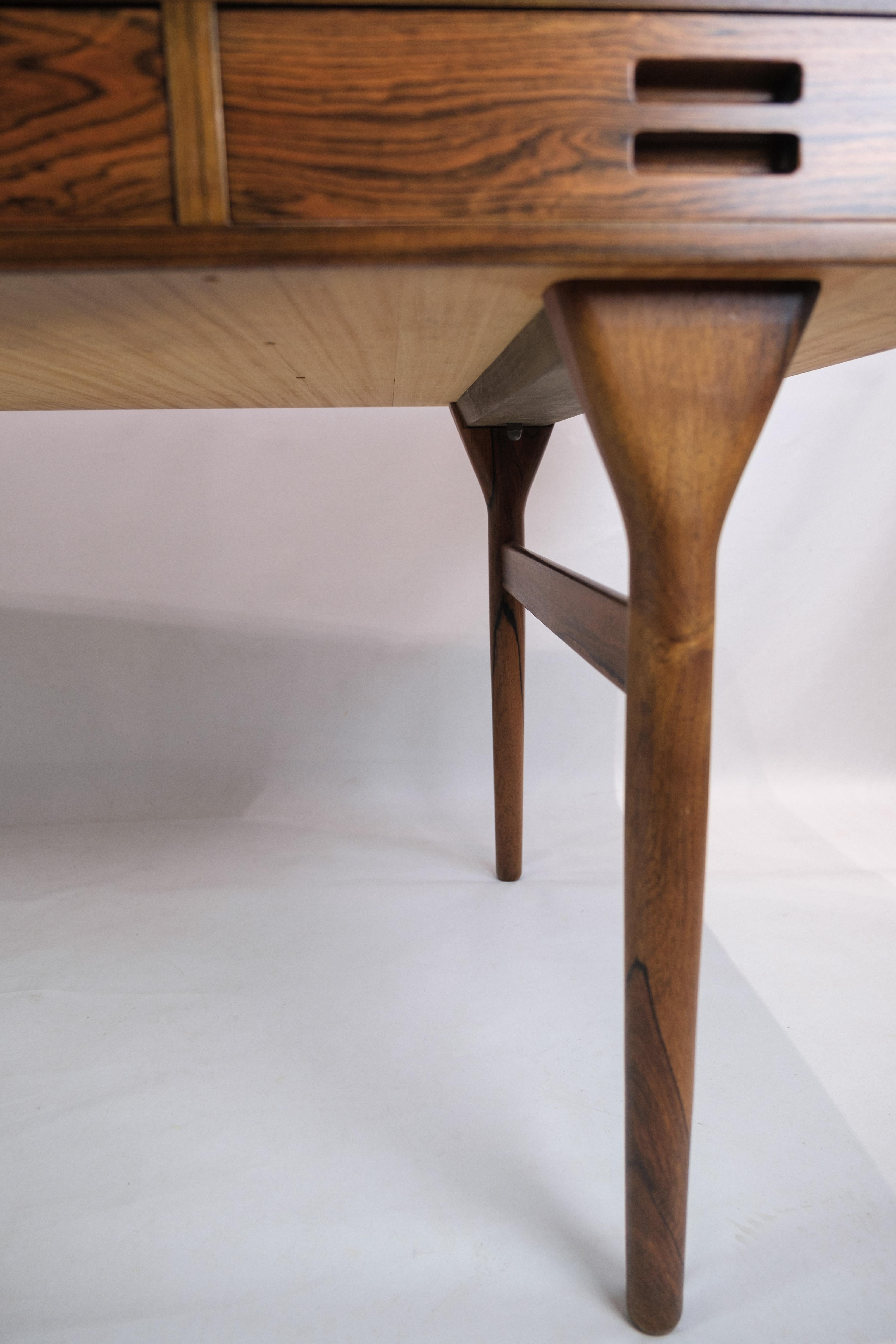 Nanna Ditzel Rosewood Desk, with Four Drawers, Round Conical Legs 3