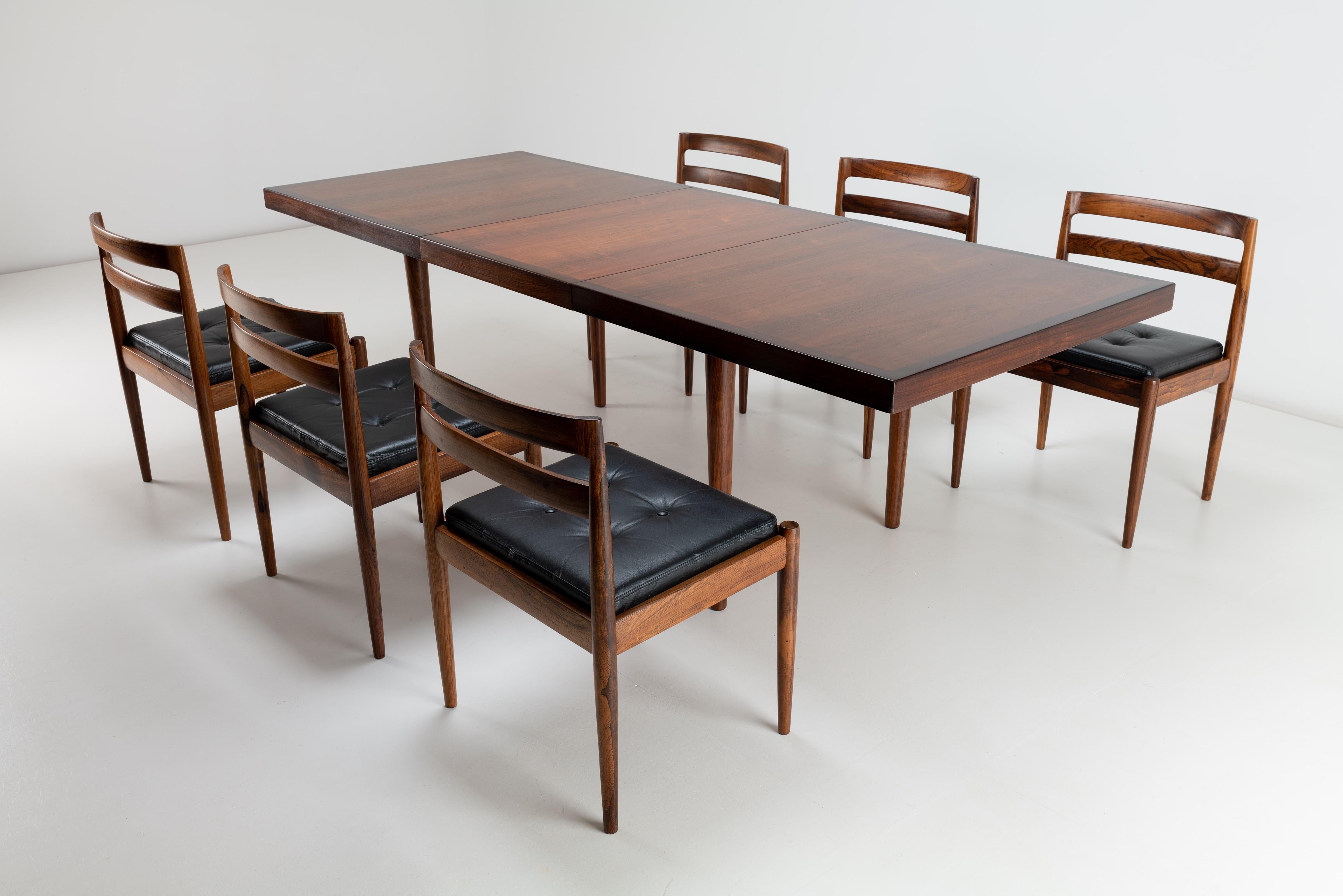 Mesa de comedor extensible de palisandro Nanna Ditzel para Soren Willadsen, Dinamarca siglo XX en venta