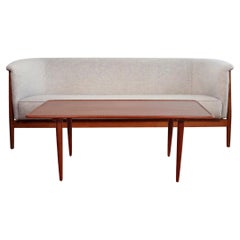 Vintage Nanna Ditzel Sofa and Hans Wegner AT-11 Coffee Table