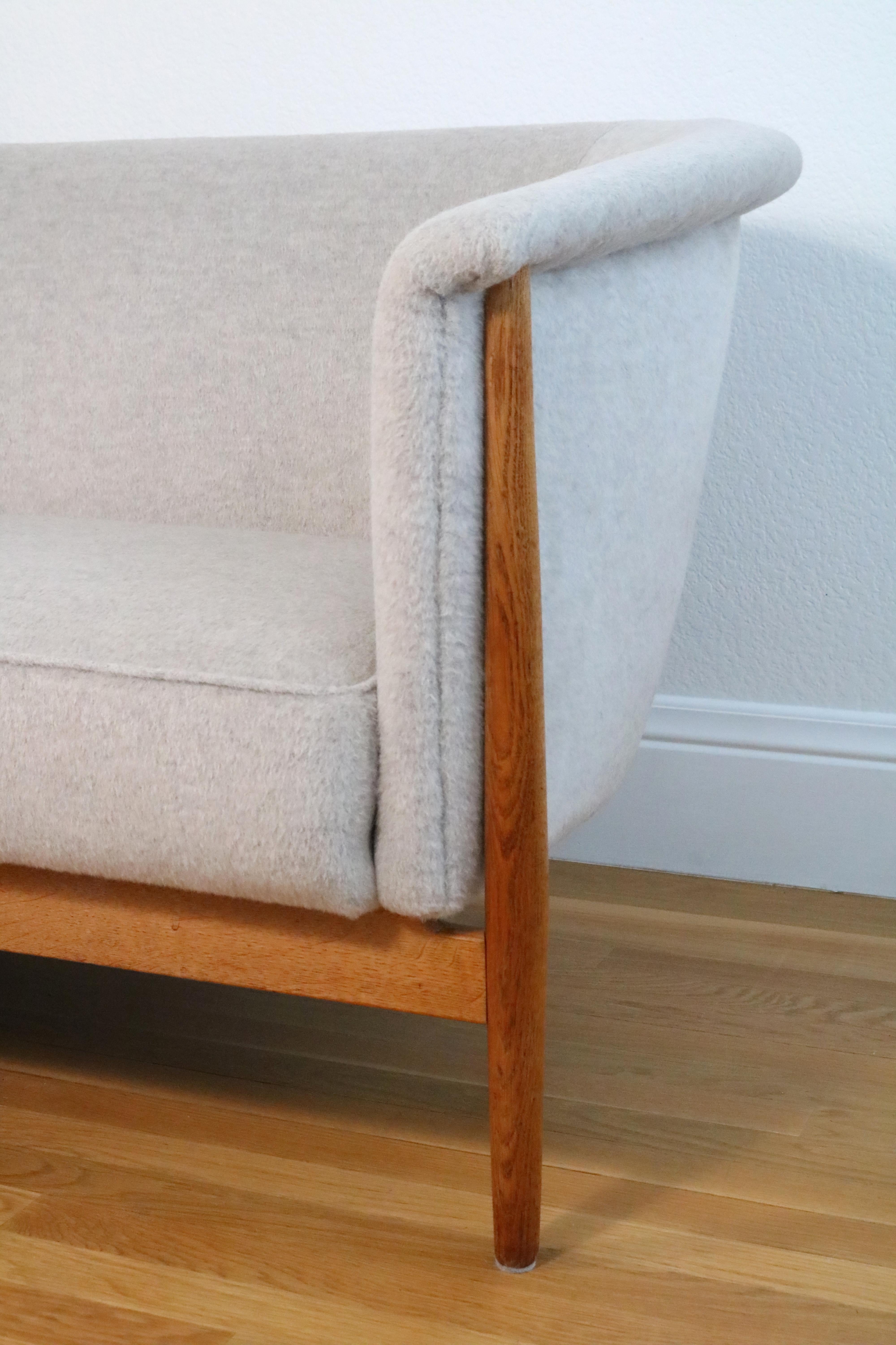 Danish Nanna Ditzel Vintage Sofa by Søren Willadsen in New Wool Upholstery For Sale