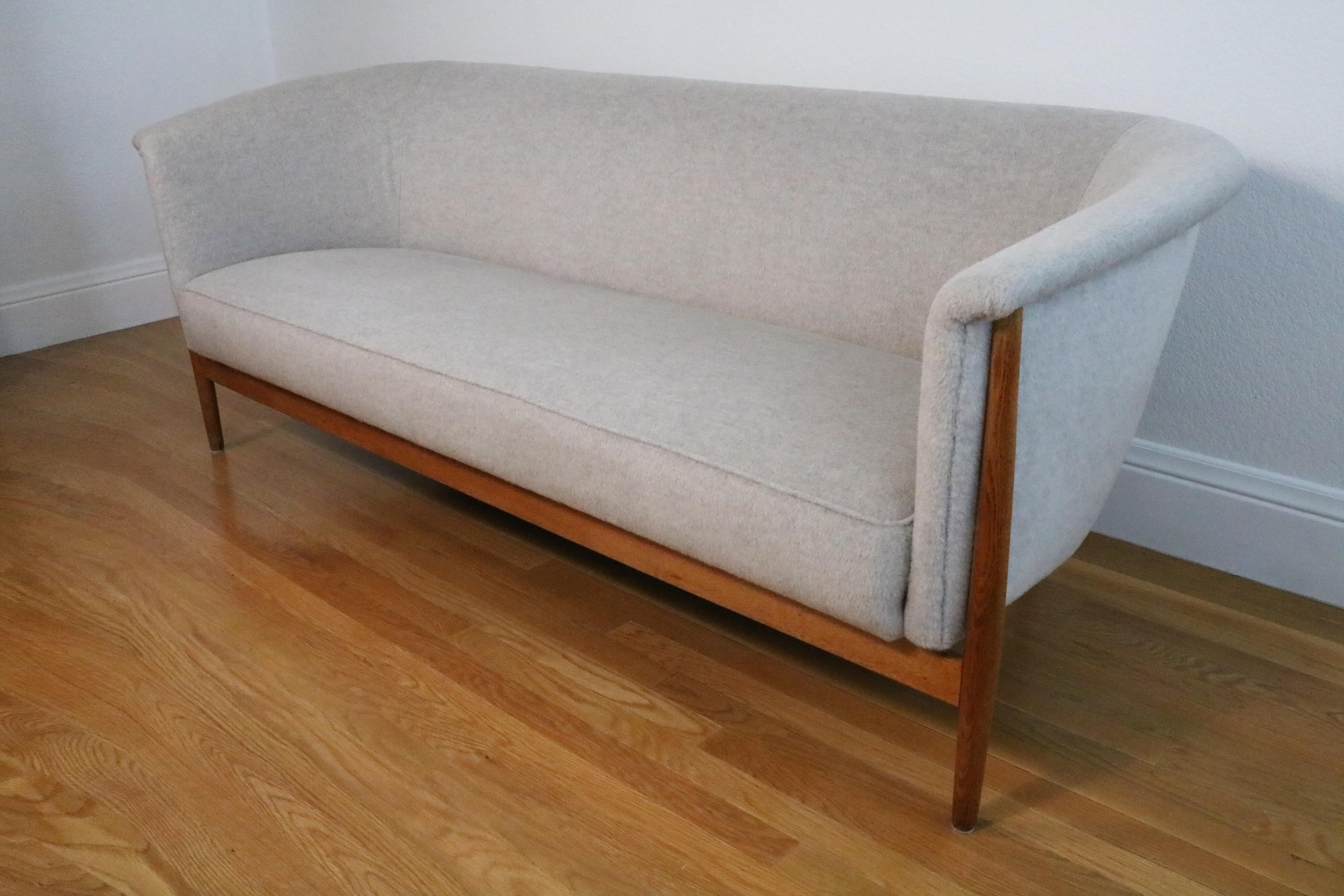Mid-20th Century Nanna Ditzel Vintage Sofa by Søren Willadsen in New Wool Upholstery For Sale