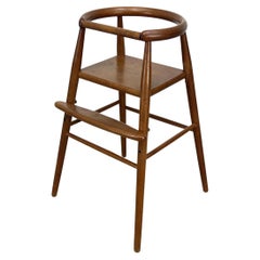 Nanna Ditzel teak Childs high chair stool Danish Mid-Century Modern