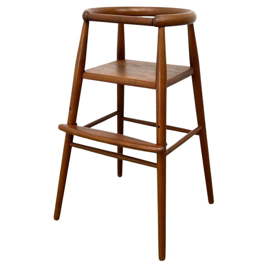 Nanna Ditzel teak Childs high chair stool Danish Mid-Century Modern For Sale