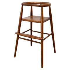 Retro Nanna Ditzel teak Childs high chair stool Danish Mid-Century Modern