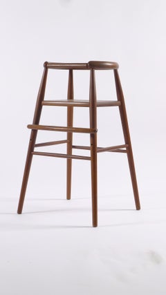 Nanna Ditzel Teak High Chair Stool, Danish 1960s with Label