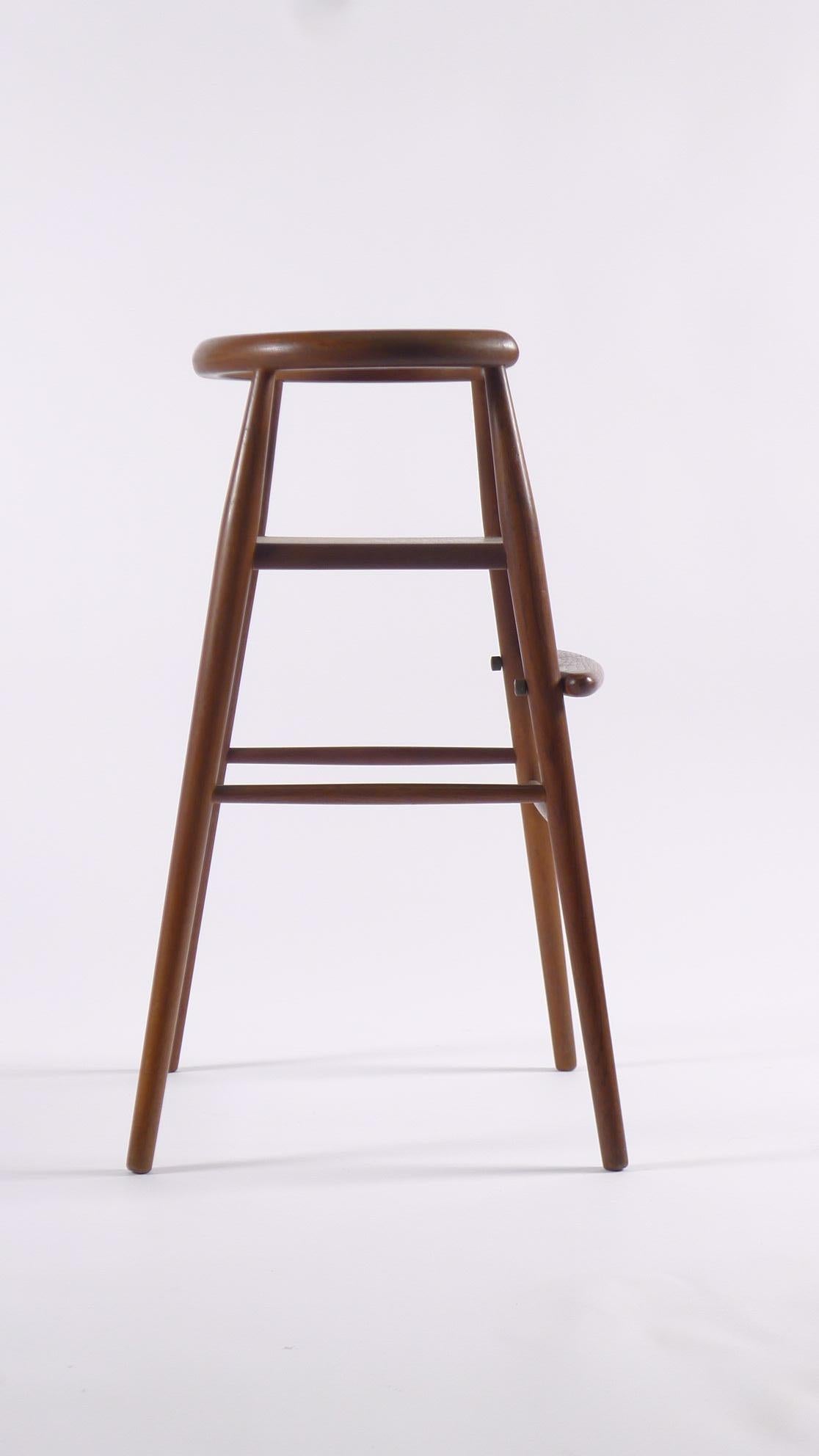 Mid-Century Modern Nanna Ditzel Teak High Chair Stool, Danish 1960s with Label For Sale