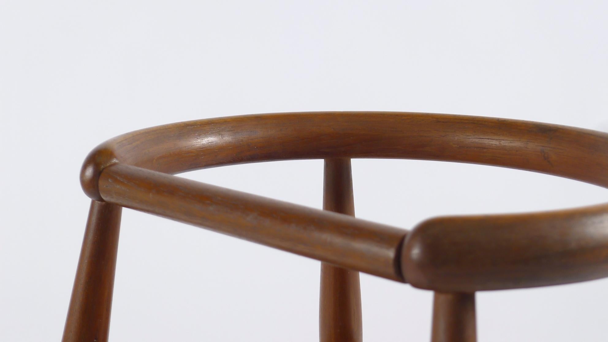 20th Century Nanna Ditzel Teak High Chair Stool, Danish 1960s with Label For Sale