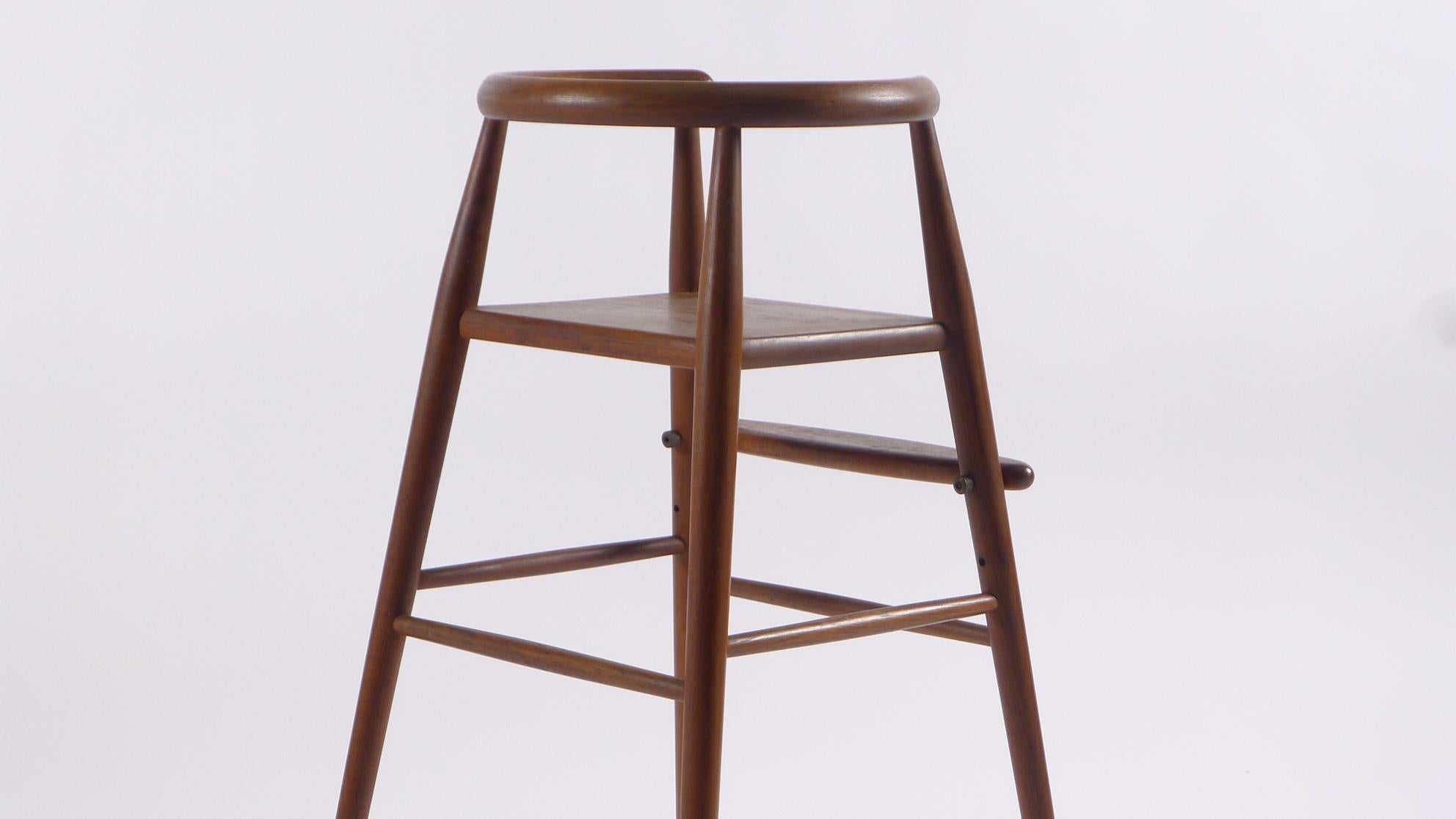 20ième siècle Tabouret de chaise haute en teck de Nanna Ditzel, danois des années 1960 avec Label en vente