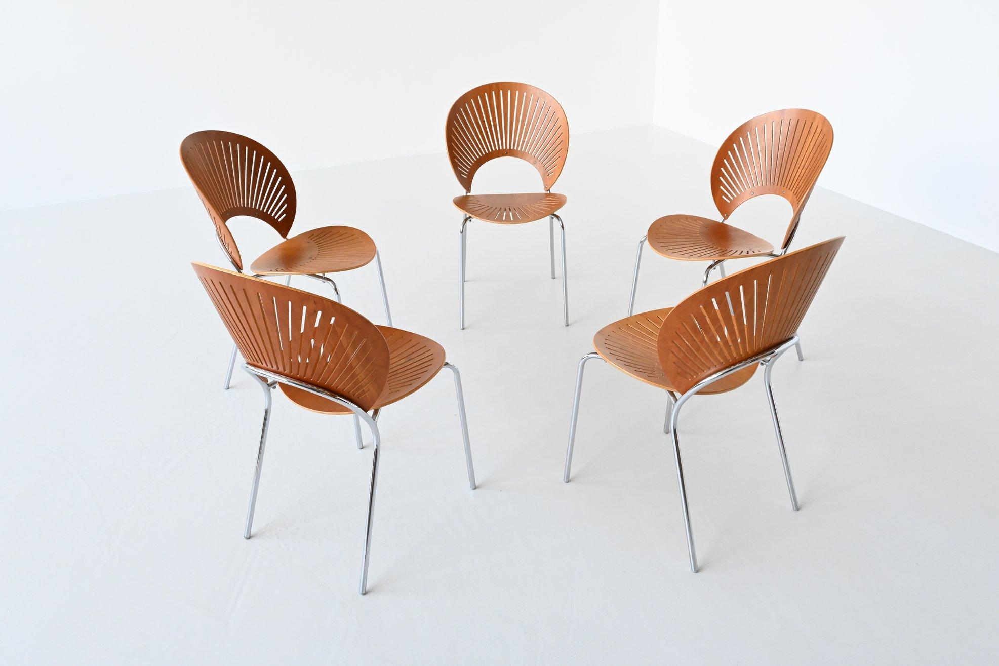 Danish Nanna Ditzel Trinidad 3298 Dining Chairs Fredericia Stolefabrik, Denmark, 1990