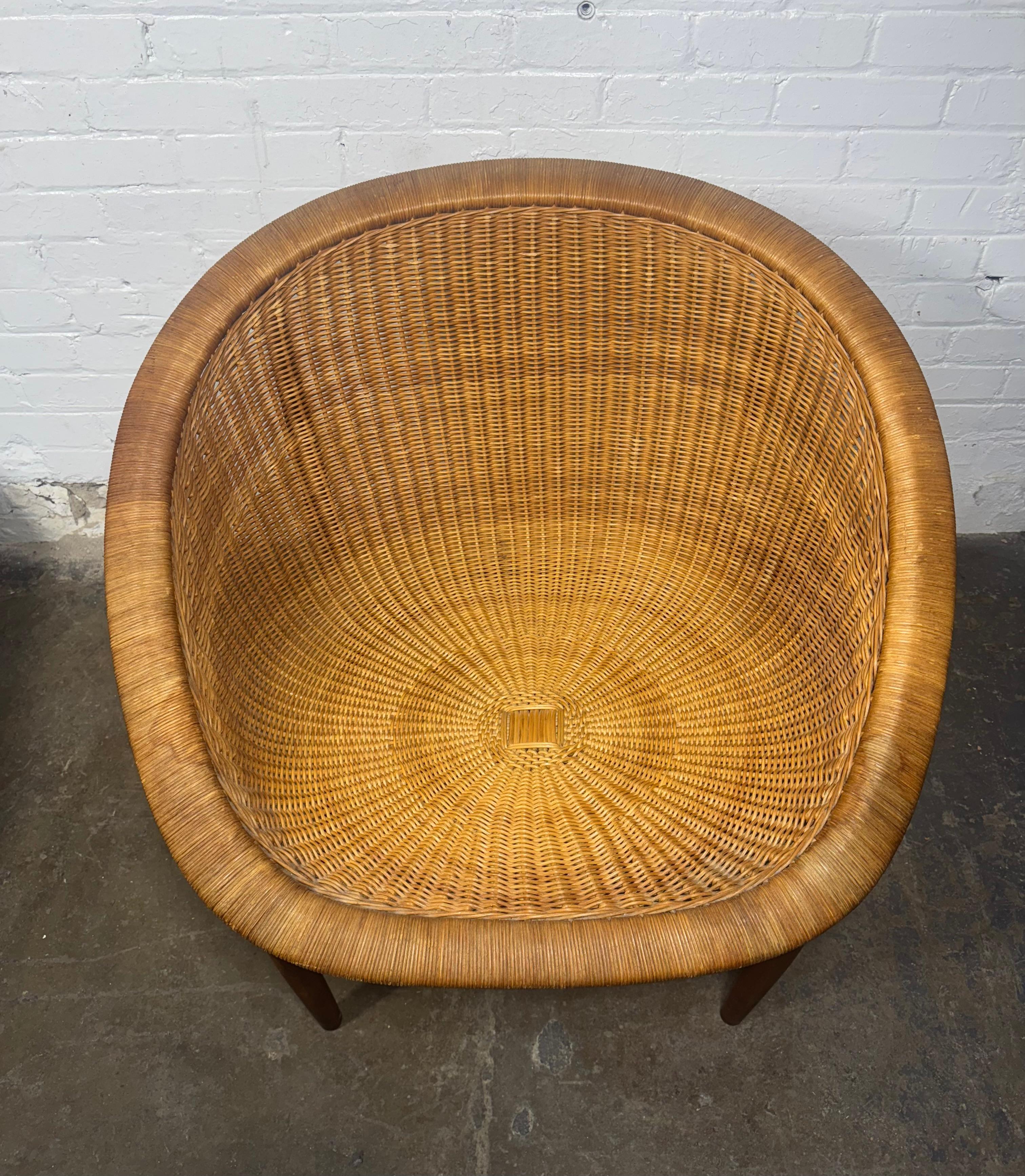 Sedia a cesto in vimini di Nanna Ditzel per Ludvig Pontoppidan in vendita 2