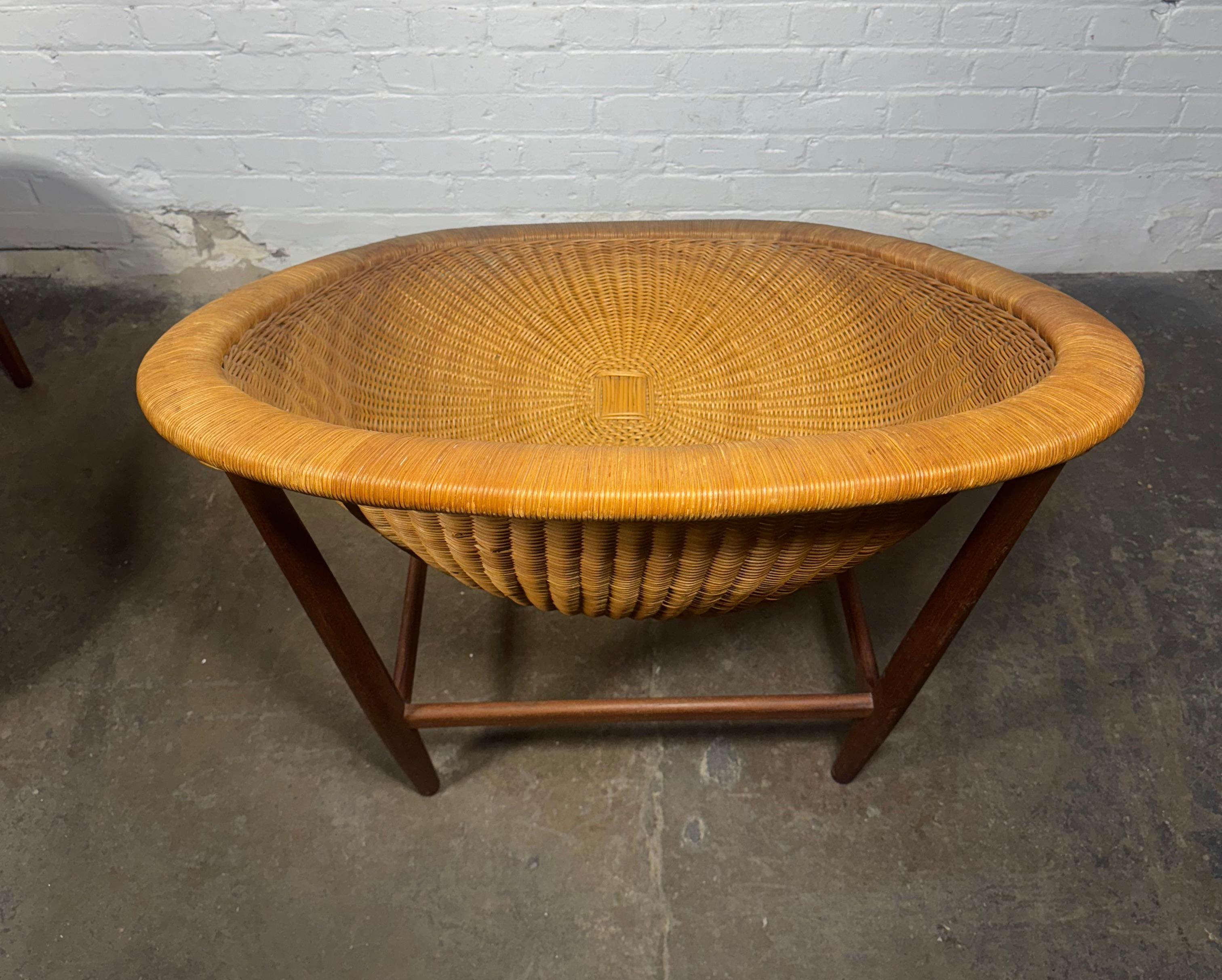 Sedia a cesto in vimini di Nanna Ditzel per Ludvig Pontoppidan In condizioni buone in vendita a Buffalo, NY