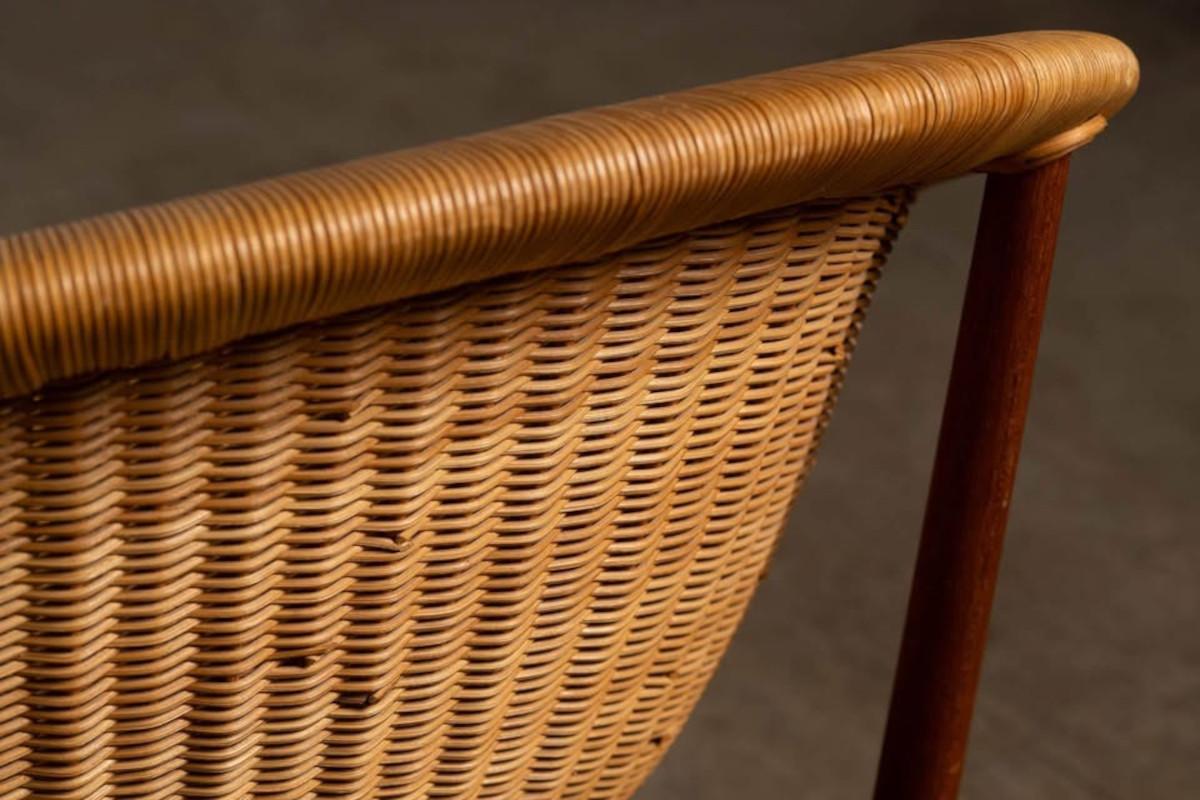 Nanna Ditzel Wicker Basket Chair for Ludvig Pontoppidan For Sale 1