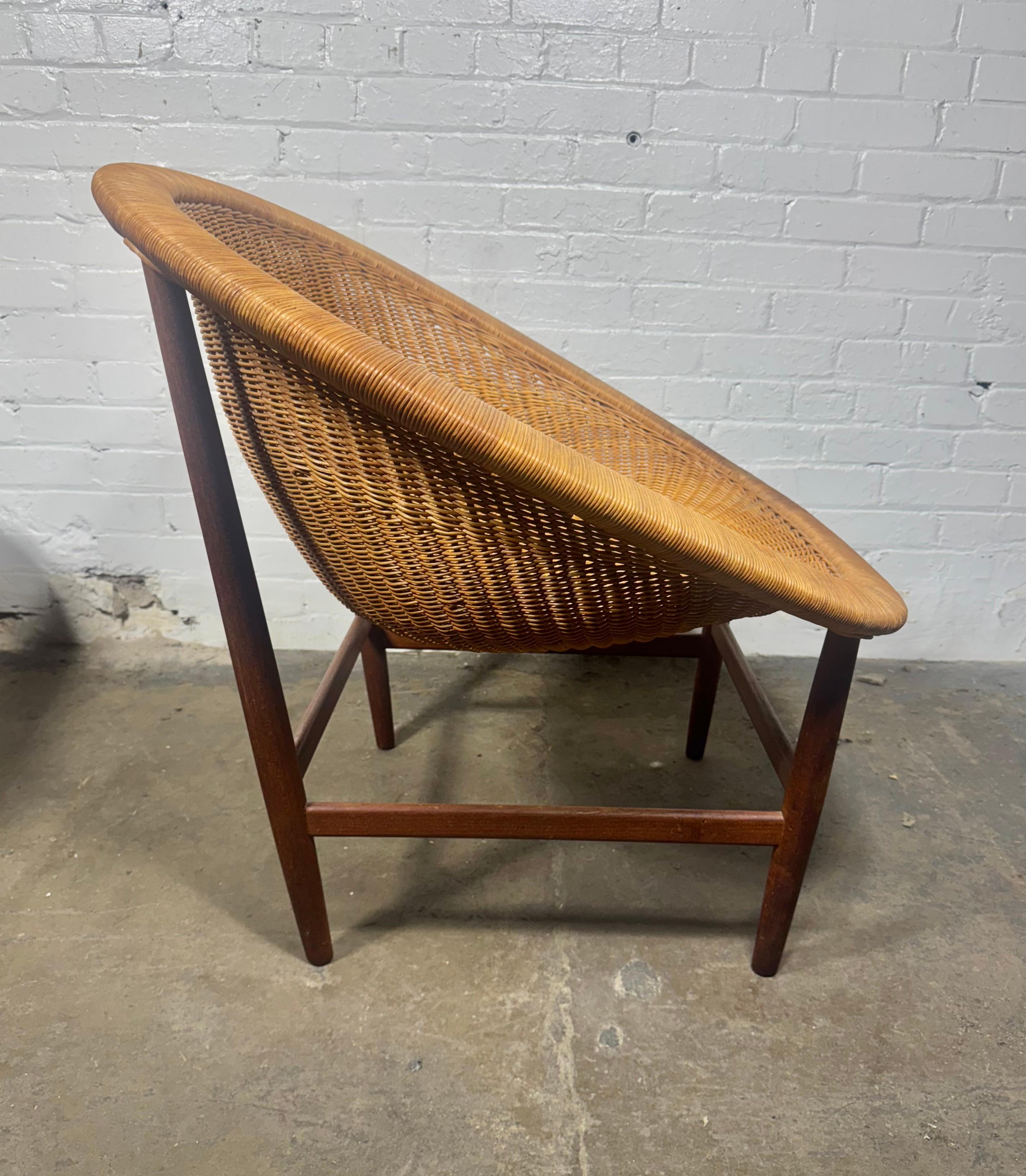 Sedia a cesto in vimini di Nanna Ditzel per Ludvig Pontoppidan in vendita 1