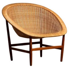 Nanna Ditzel Wicker Basket Chair for Ludvig Pontoppidan
