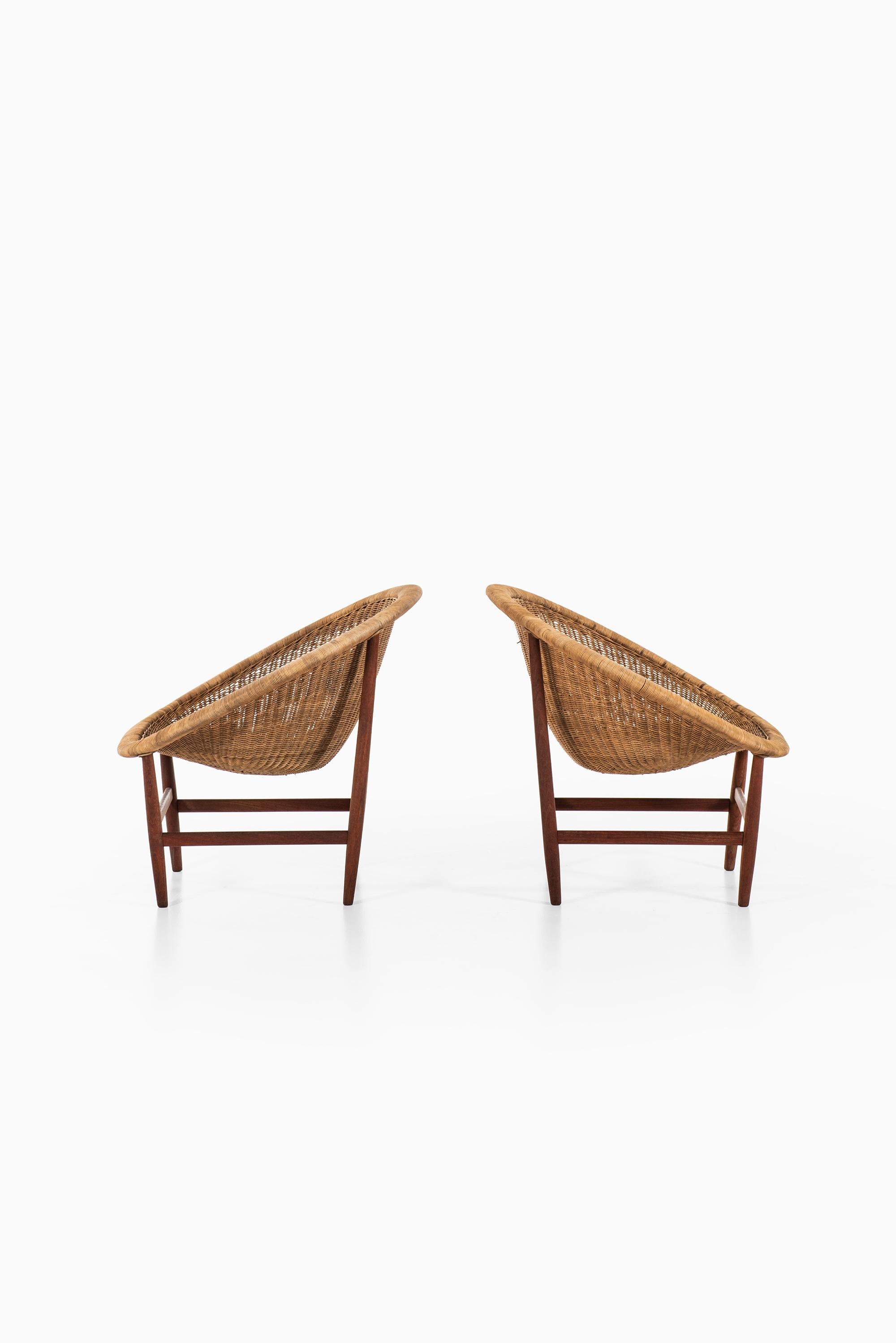 Danish Nanna & Jørgen Ditzel Easy Chairs by Ludvig Pontoppidan in Denmark