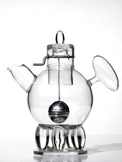 "Nanna" Michael Graves by Leonardo 1996 Post modern Design Glass Teapot