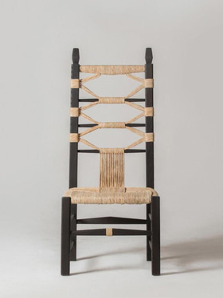Nannai Chair Scannu Collection by Chiara Andreatti for Pretziada is Presented by BOON_ROOM

Materials: Chestnut wood with river reed caning. Dimensions: H 117cm W 48cm D 48cm. Variations: Seat height (original height is 42,5 cm) In every rural