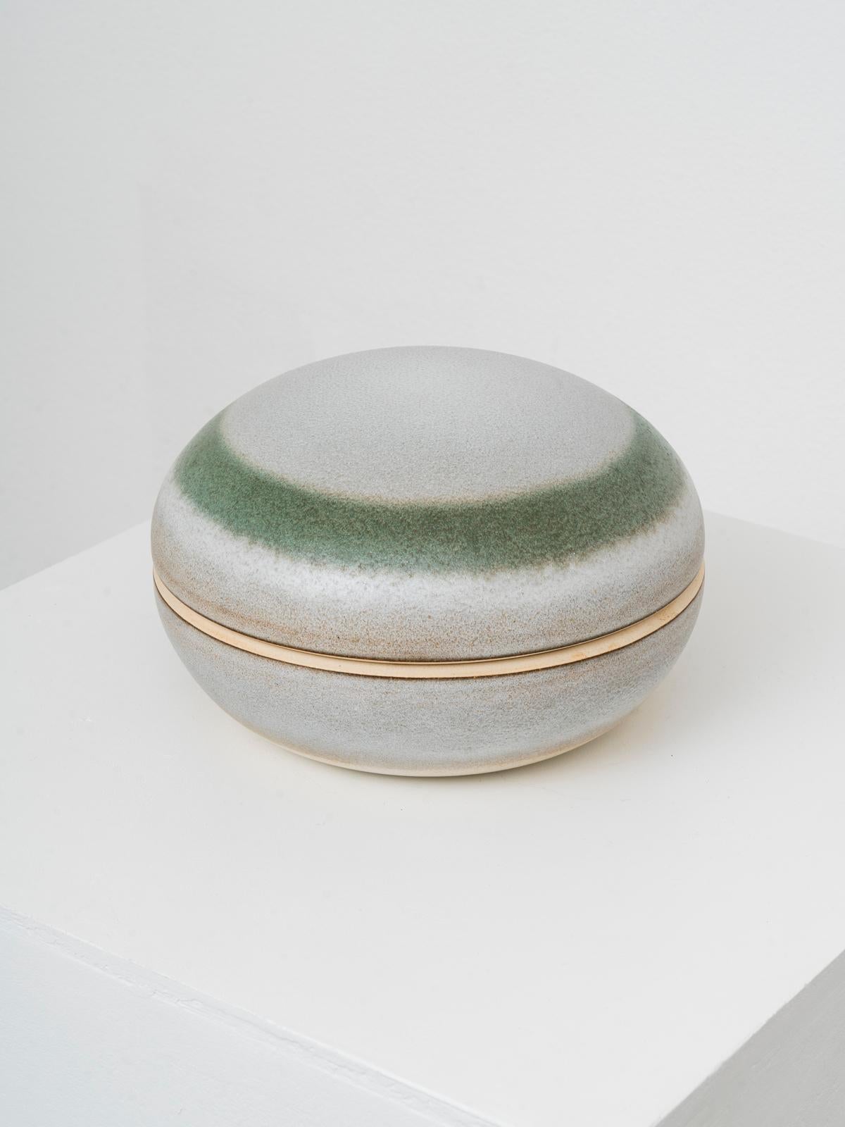 Mid-Century Modern Nanni Valentini Large Midcentury Stoneware Lidded Container for Ceramica Arcore For Sale