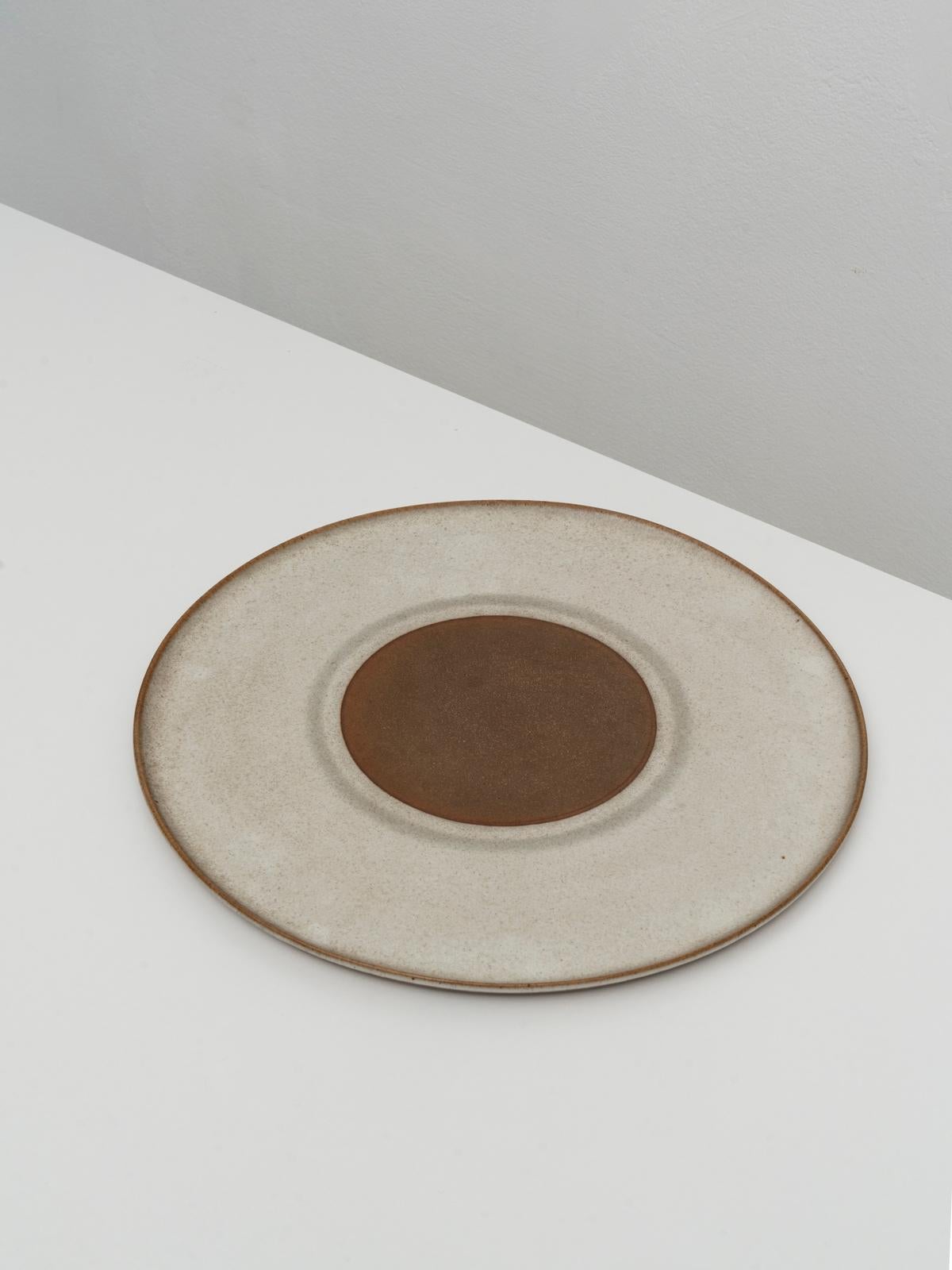 Mid-Century Modern Nanni Valentini Signed Large Stoneware Plate for Ceramica Arcore, 1960s