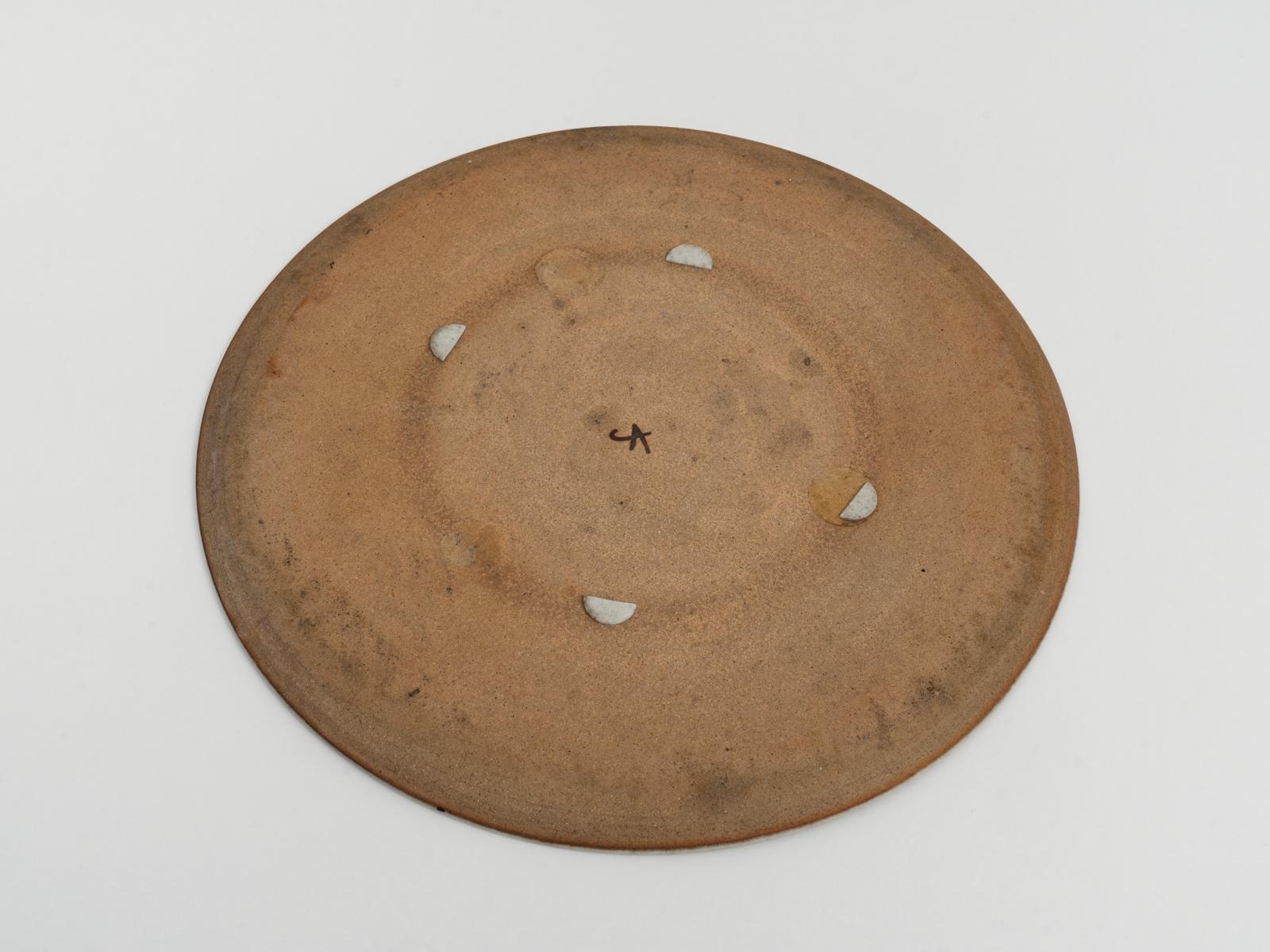 Italian Nanni Valentini Signed Large Stoneware Plate for Ceramica Arcore, 1960s