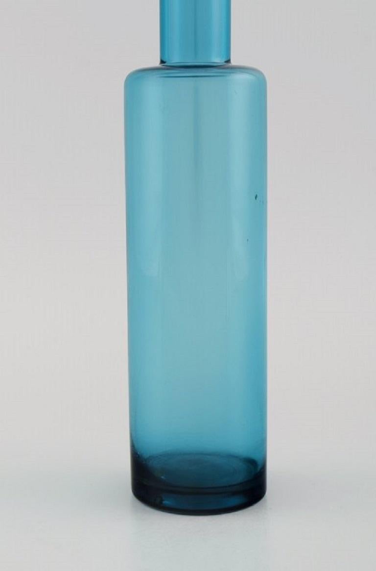 Finnish Nanny Still for Riihimäen Lasi, Vase / Bottle in Blue Art Glass