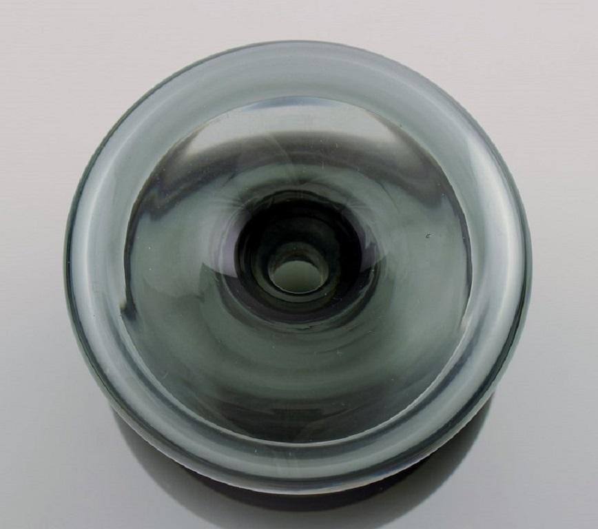 Mid-20th Century Nanny Still for Riihimäen Lasi, Vase in Gray and Clear Art Glass