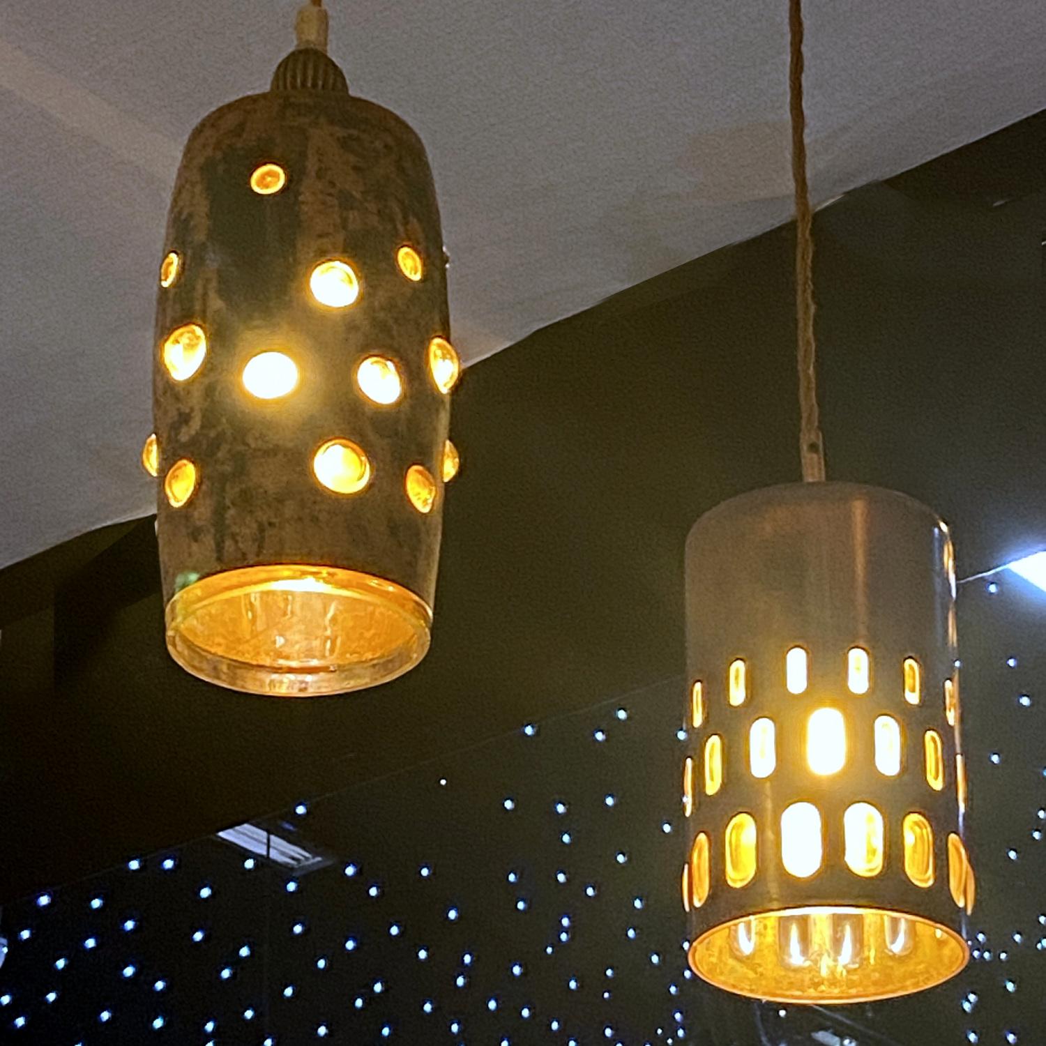 Nanny Still Copper and Amber Glass Pendant Lamps Set of Three lamps For Sale 5