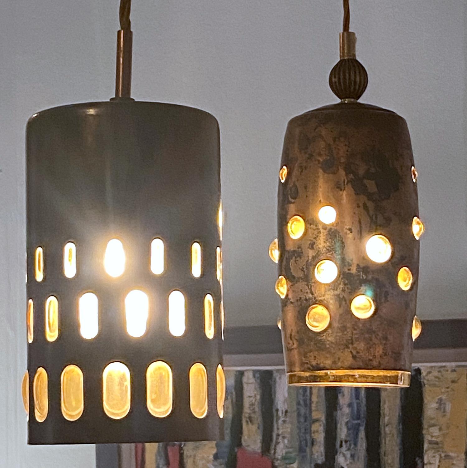 Nanny Still Copper and Amber Glass Pendant Lamps Set of Three lamps For Sale 4
