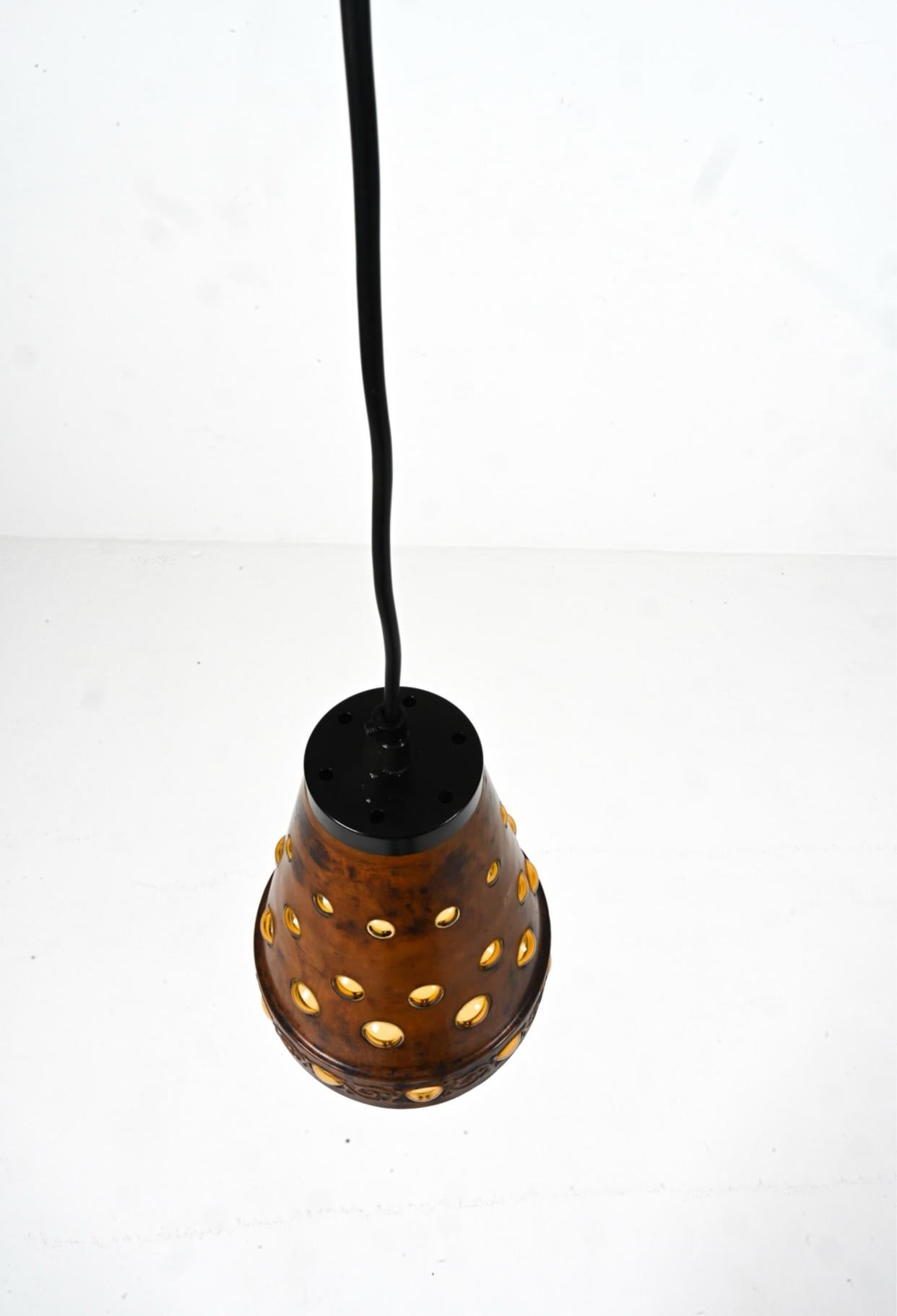 Nanny Still for RAAK, Pair of Copper and Glass Pendant Lights In Good Condition For Sale In Chicago, IL